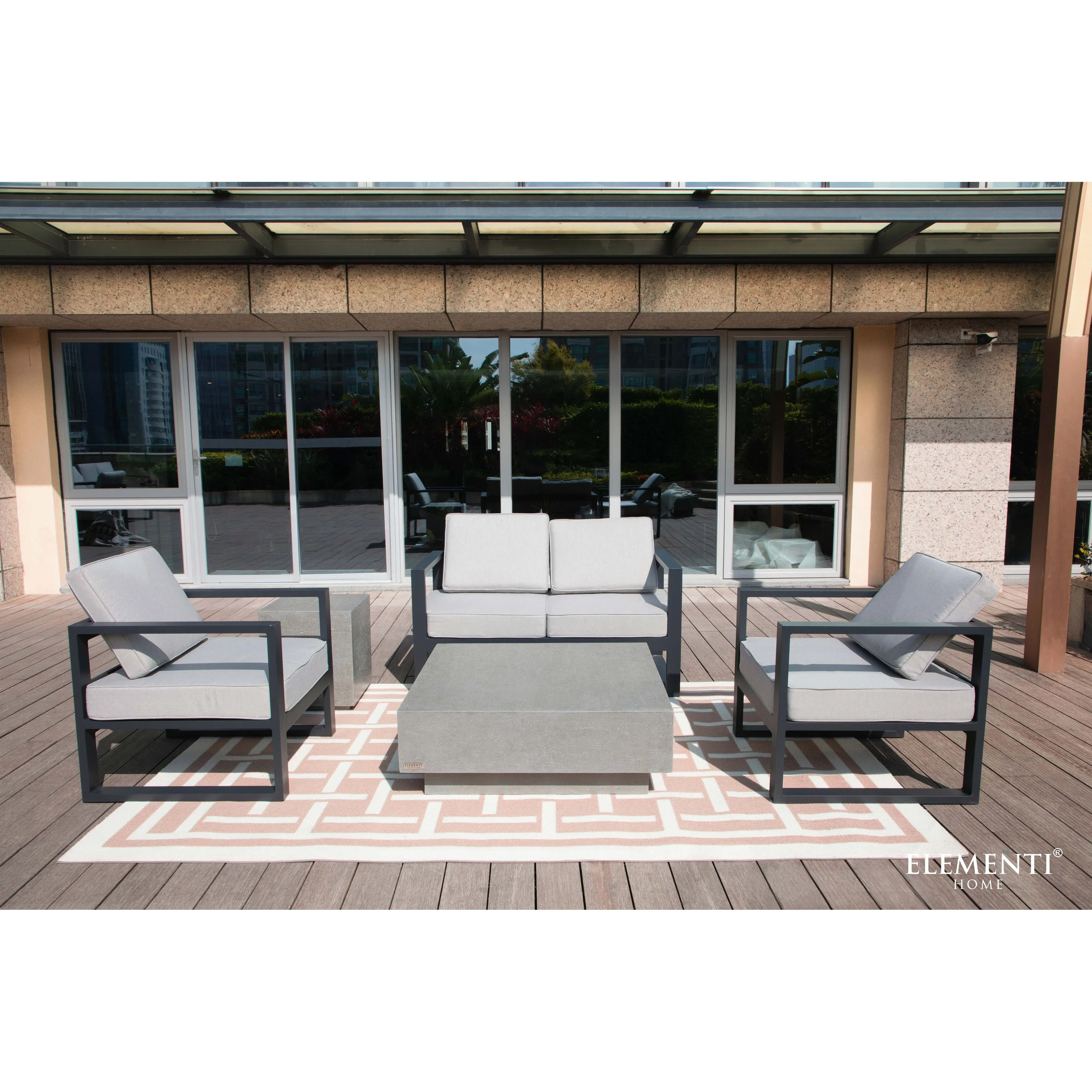 Elementi Home Tevere 40 Square Concrete Coffee Table - 40 X 40 X 14