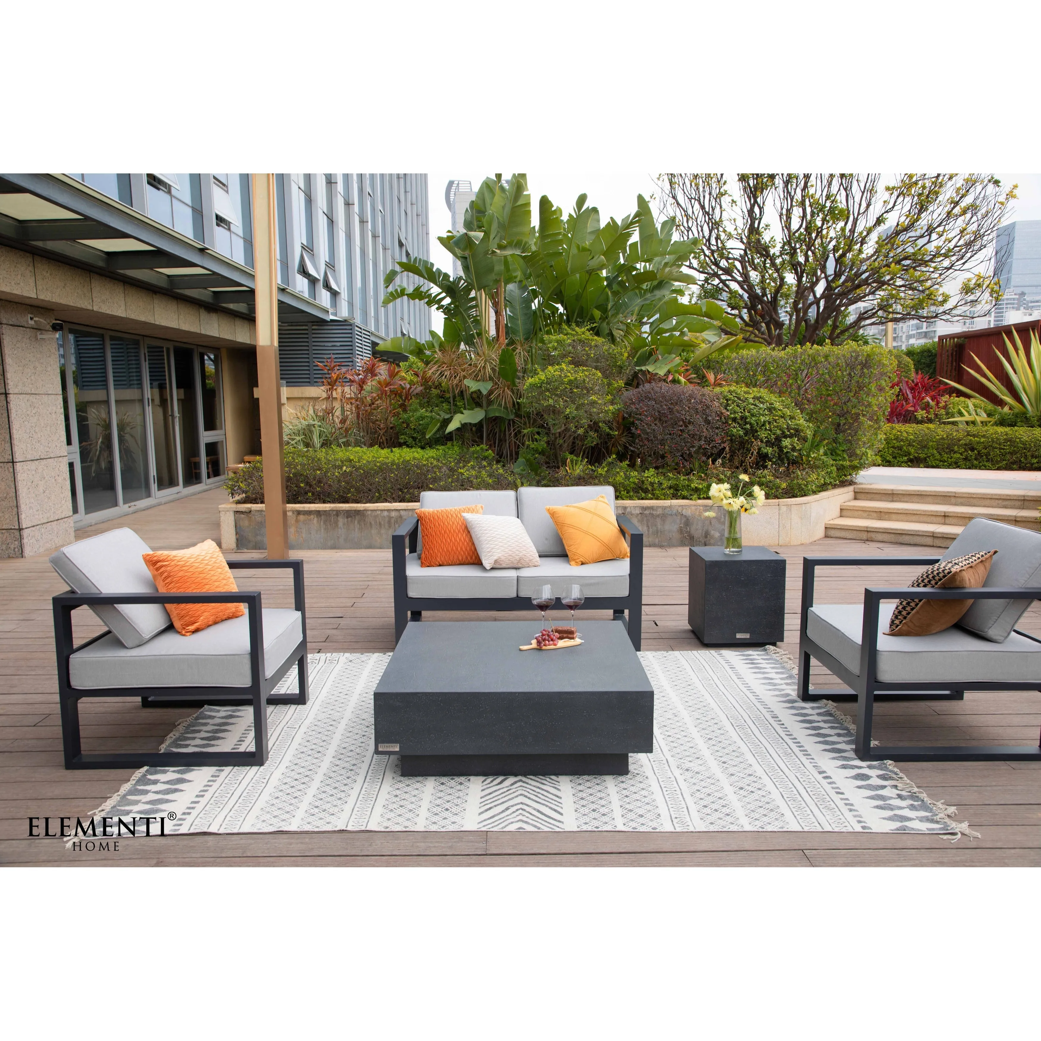 Elementi Home Tevere 40 Square Concrete Coffee Table - 40 X 40 X 14