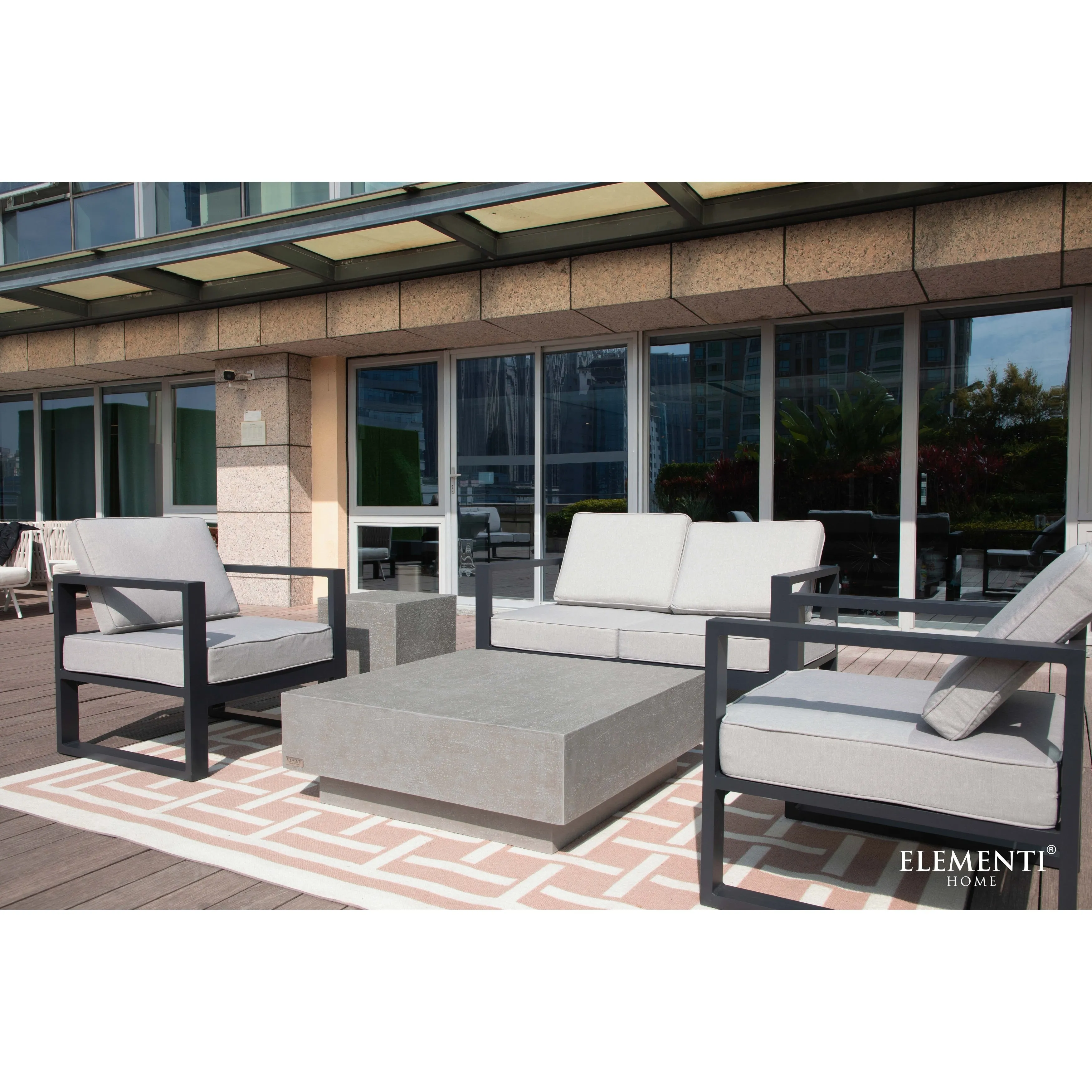 Elementi Home Tevere 40 Square Concrete Coffee Table - 40 X 40 X 14