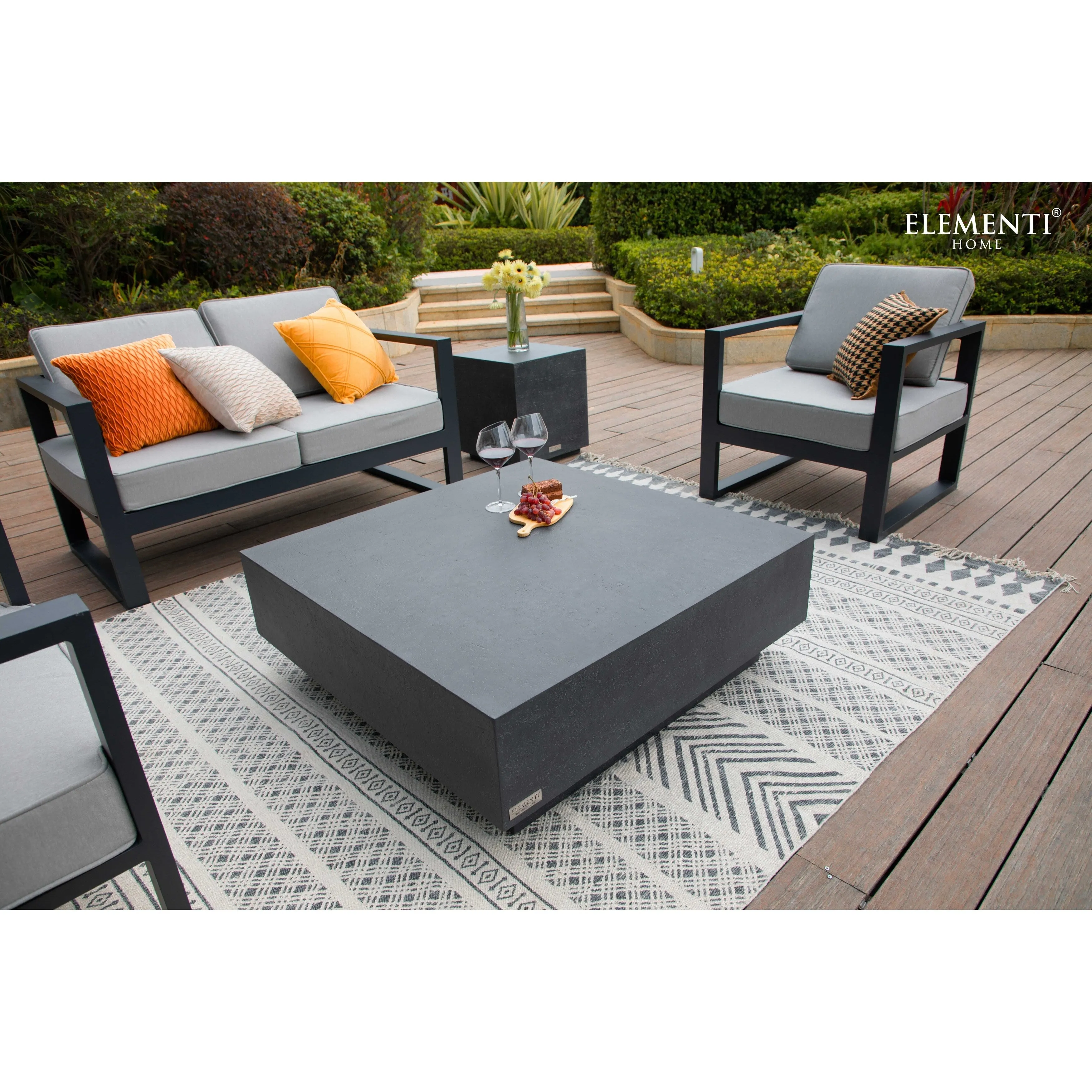 Elementi Home Tevere 40 Square Concrete Coffee Table - 40 X 40 X 14
