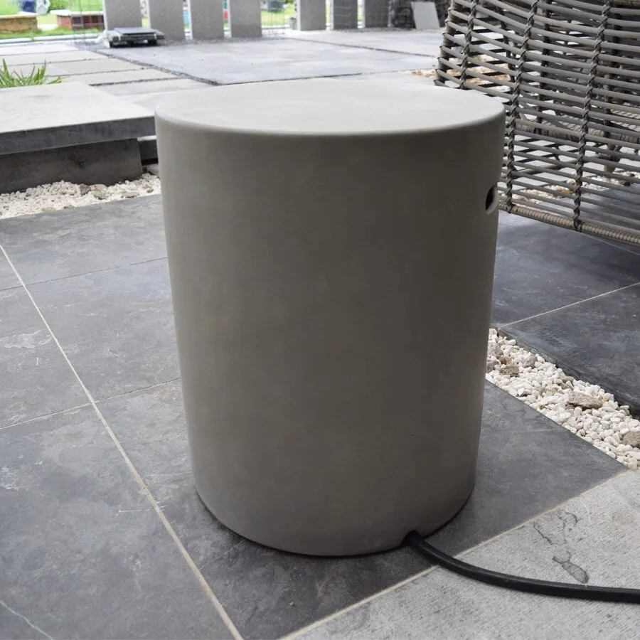 Elementi Light Grey Concrete Propane Tank Cover for Lunar Bowl Fire Table