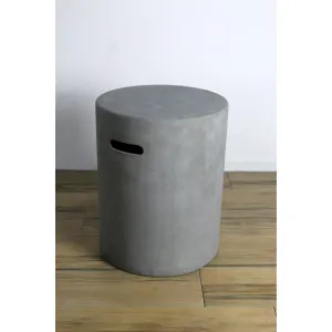 Elementi Light Grey Concrete Propane Tank Cover for Lunar Bowl Fire Table