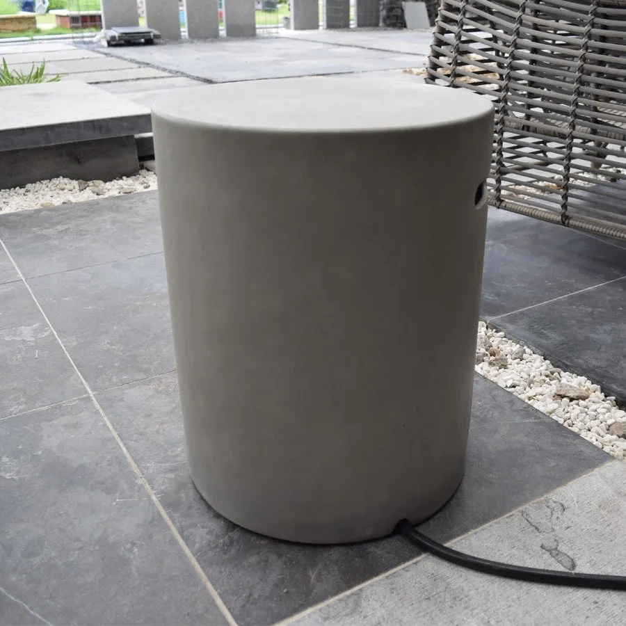 Elementi Light Grey Concrete Propane Tank Cover for Lunar Bowl Fire Table
