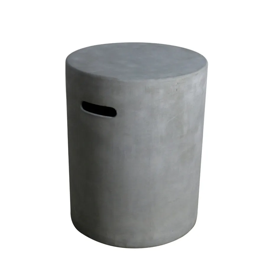 Elementi Light Grey Concrete Propane Tank Cover for Lunar Bowl Fire Table