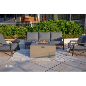 Elementi Rocky 45.000 BTU Concrete Propane Fire Table with Built-In Propane Tank Storage - 43 x 43