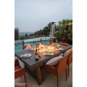 Elementi Sonoma 45.000 BTU Concrete Propane Fire Dining Table with Natural Ashwood Base
