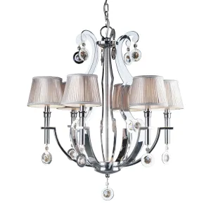 Forte Lighting 6 Light 28 Wide Chandelier with Fabric Shades