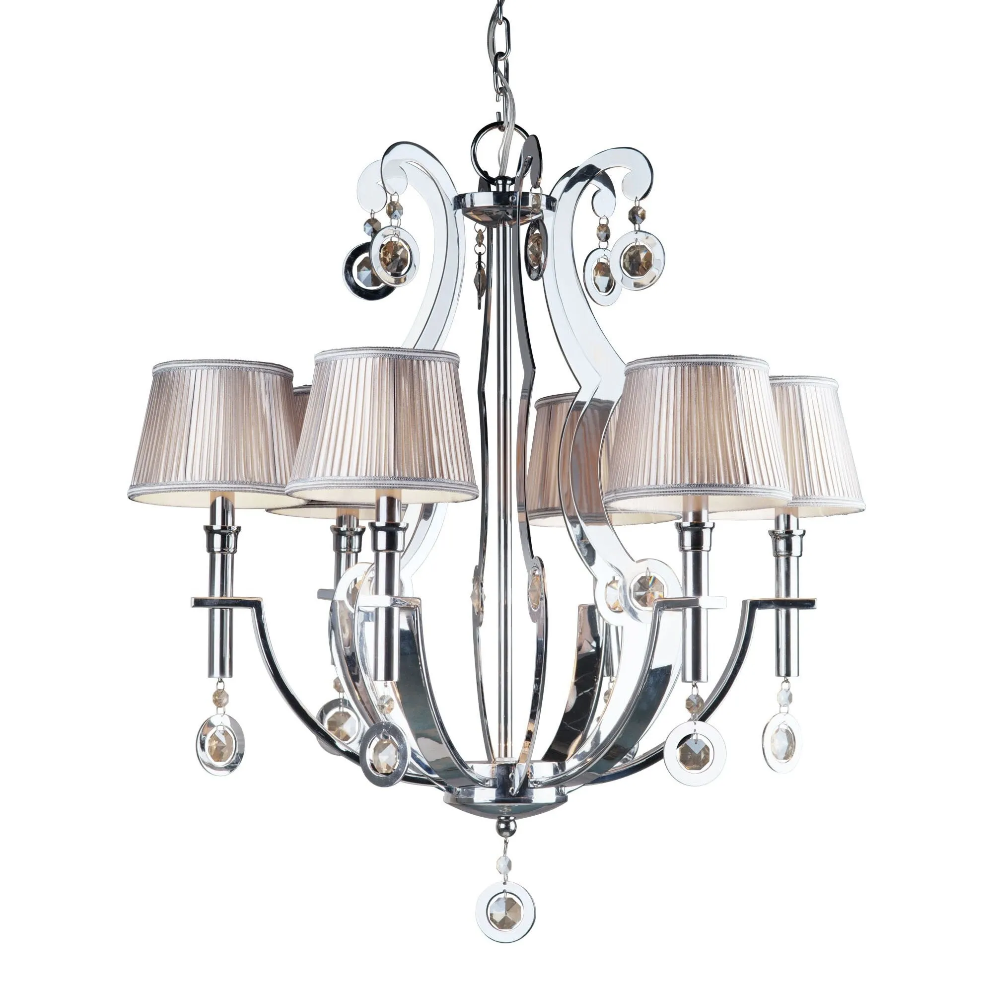 Forte Lighting 6 Light 28 Wide Chandelier with Fabric Shades
