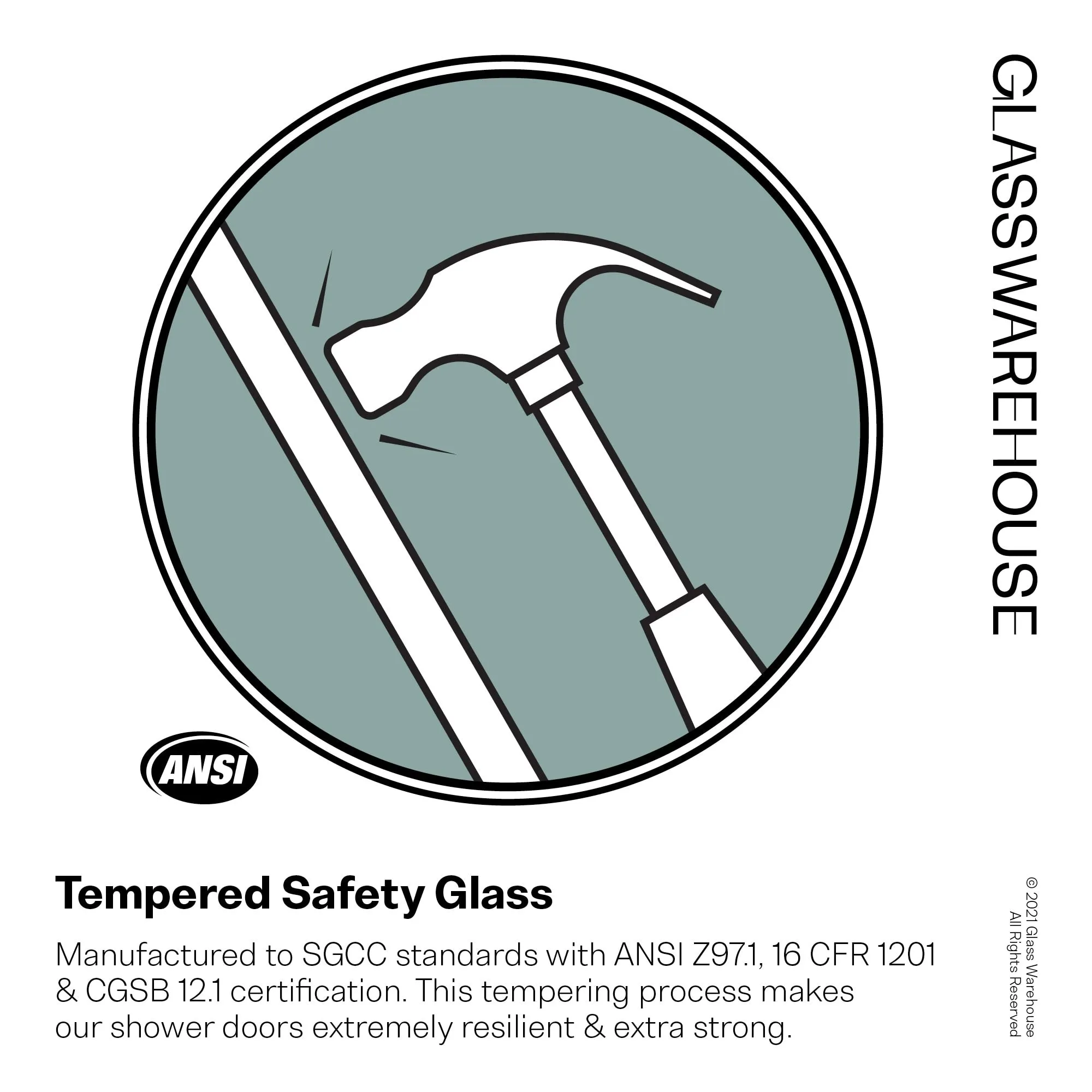 Glass Warehouse GTSLD-60 Equinox 78 High x 60 Wide Sliding Frameless