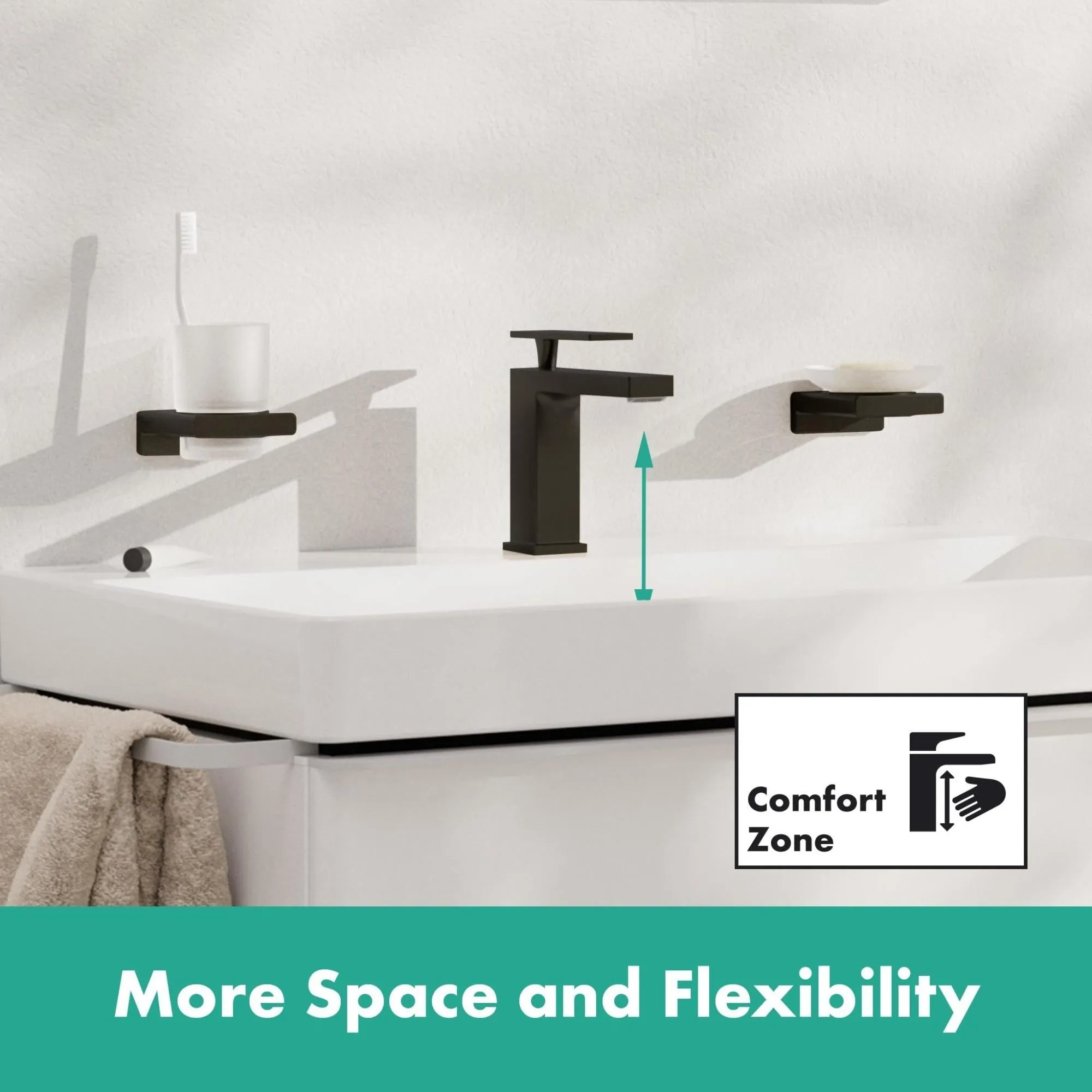 Hansgrohe 73014 Tecturis E 1.2 GPM Single Hole Bathroom Faucet with
