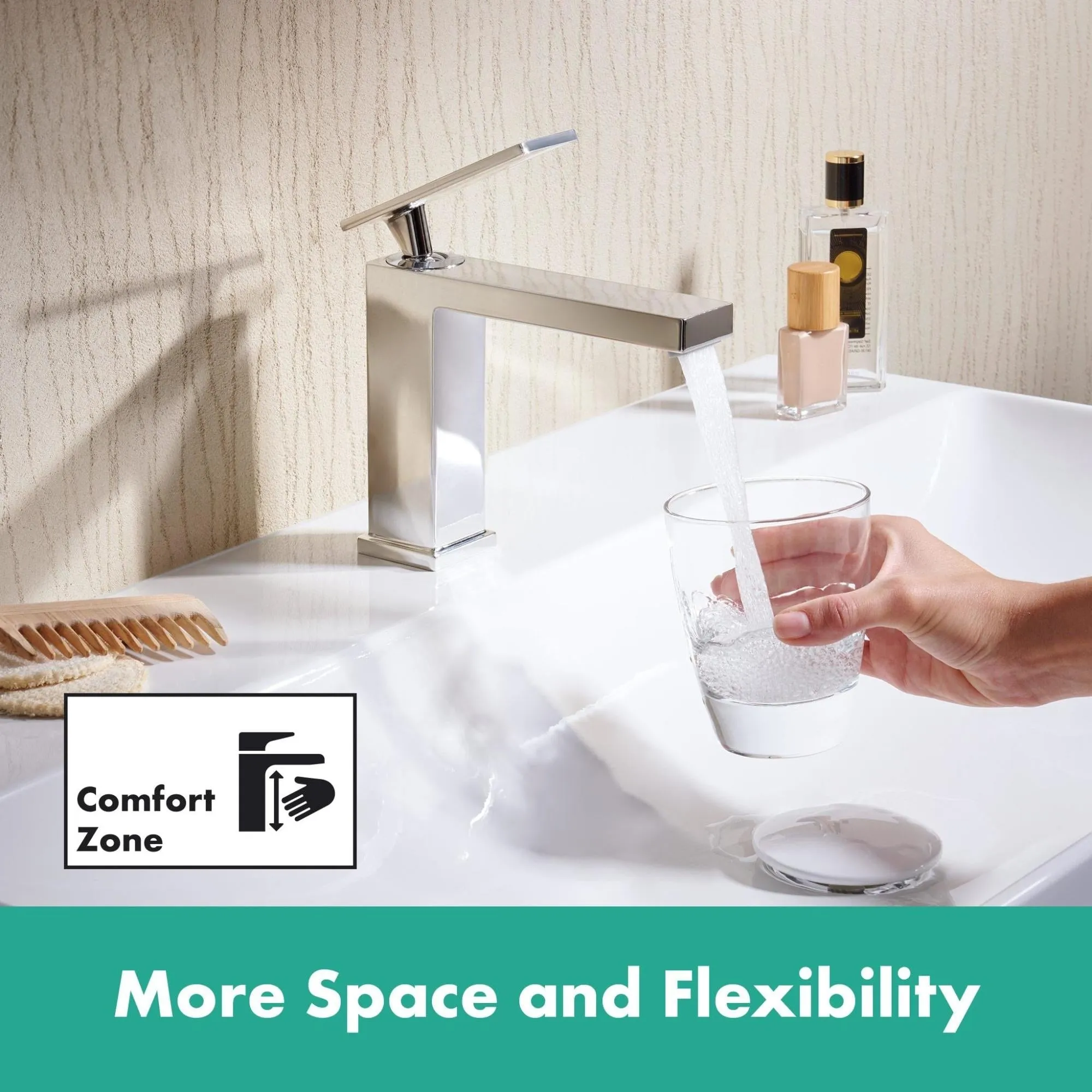 Hansgrohe 73014 Tecturis E 1.2 GPM Single Hole Bathroom Faucet with