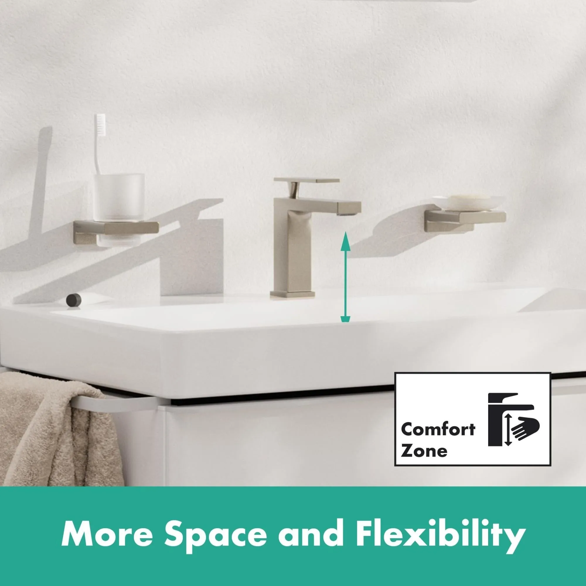 Hansgrohe 73014 Tecturis E 1.2 GPM Single Hole Bathroom Faucet with