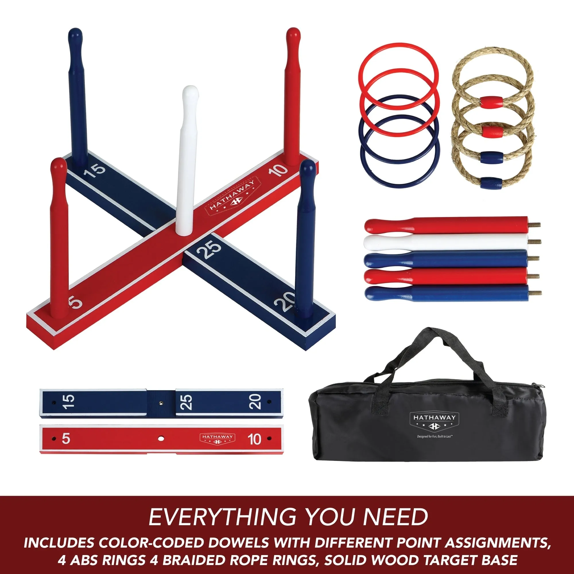 Hathaway Ring Toss Game Set - 16.5L x 16.5W x 7.5H