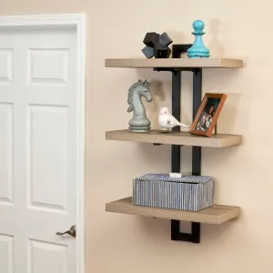 Household Essentials 3 Tier Wall Shelf with Single-Hole Mount