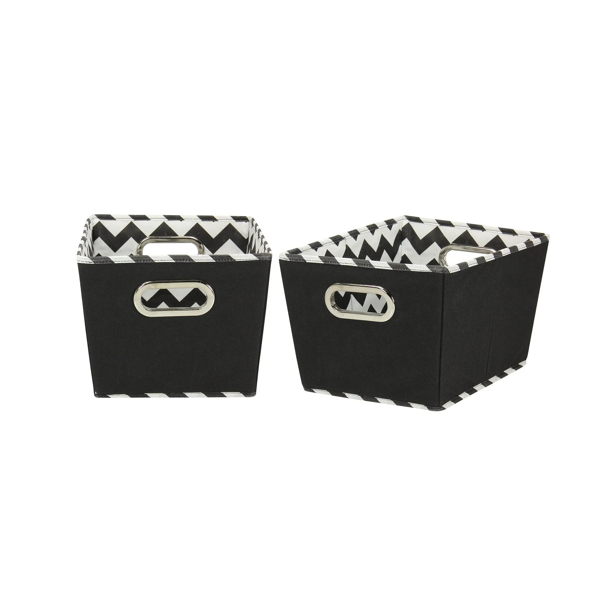 Household Essentials Black Patterned Small Tapered Storage Bins - 13.0L x 10.0W x 8.0H