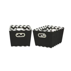 Household Essentials Black Patterned Small Tapered Storage Bins - 13.0L x 10.0W x 8.0H