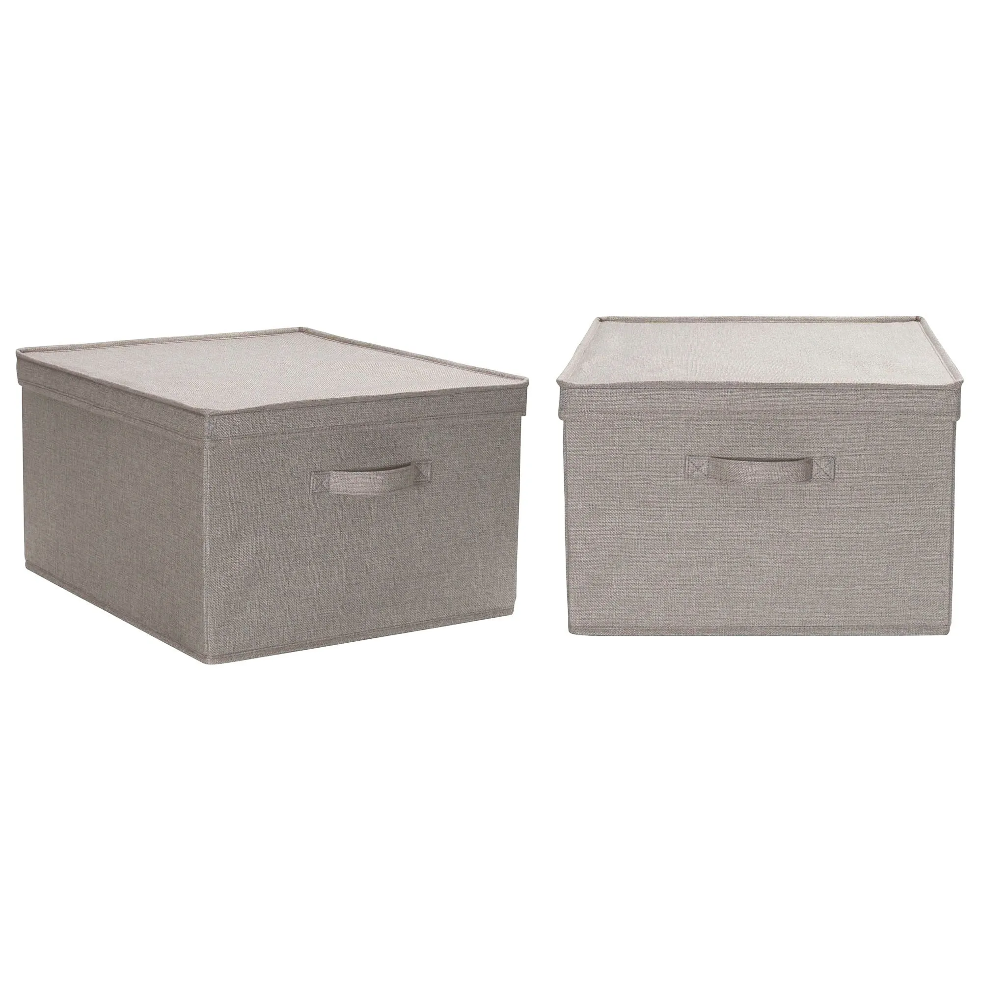 Household Essentials Canvas Storage Bins with Removable Lids (Set of 2)