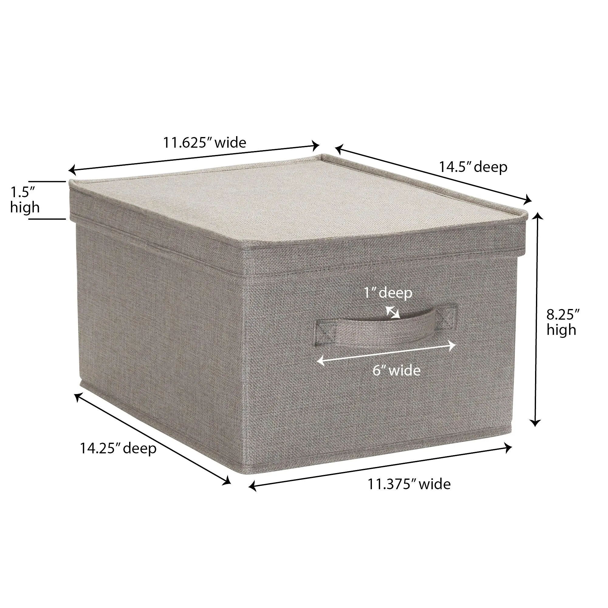 Household Essentials Canvas Storage Bins with Removable Lids (Set of 2)