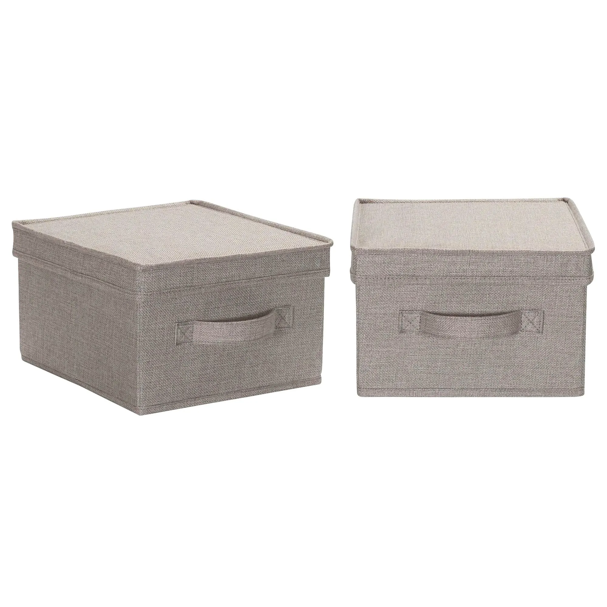 Household Essentials Canvas Storage Bins with Removable Lids (Set of 2)