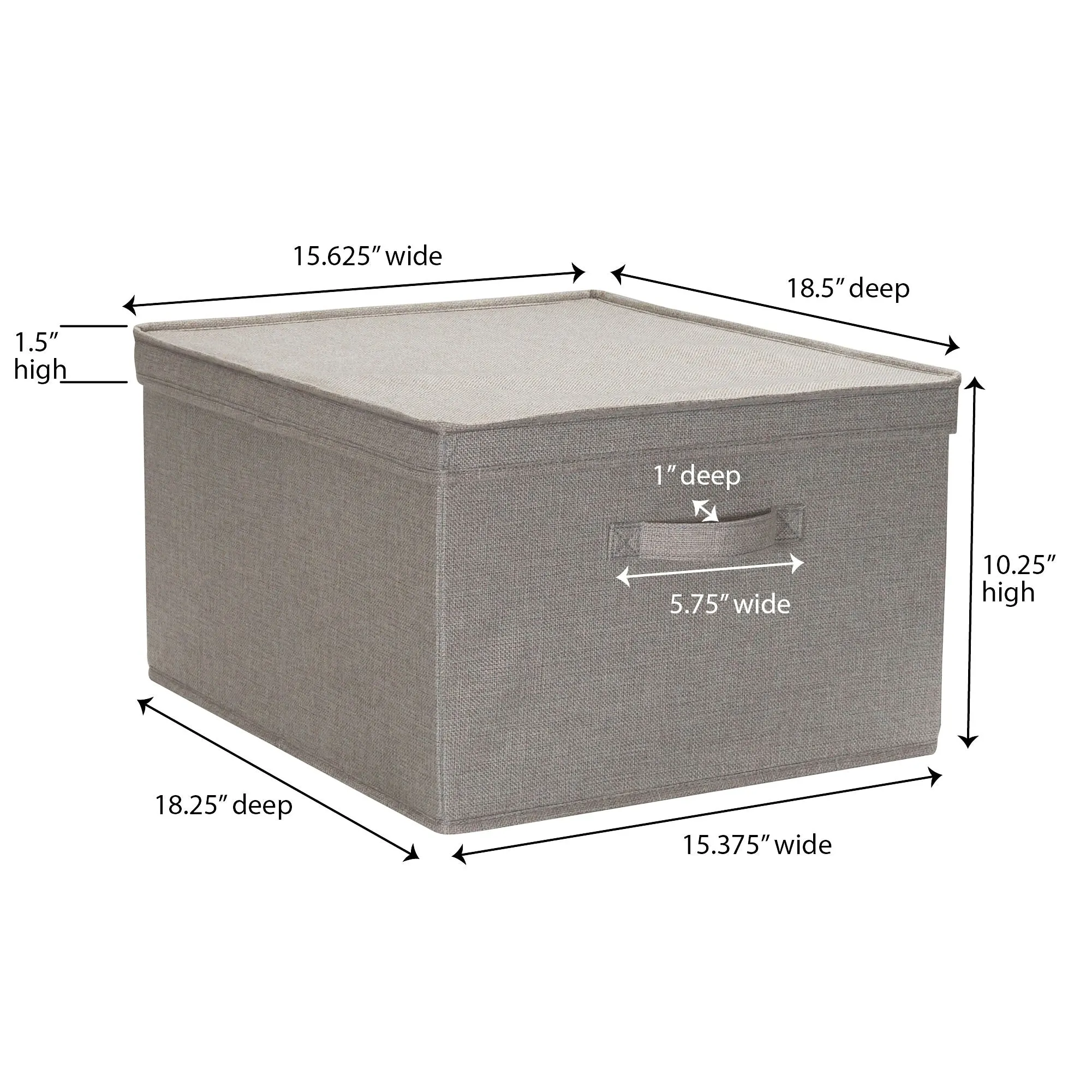 Household Essentials Canvas Storage Bins with Removable Lids (Set of 2)