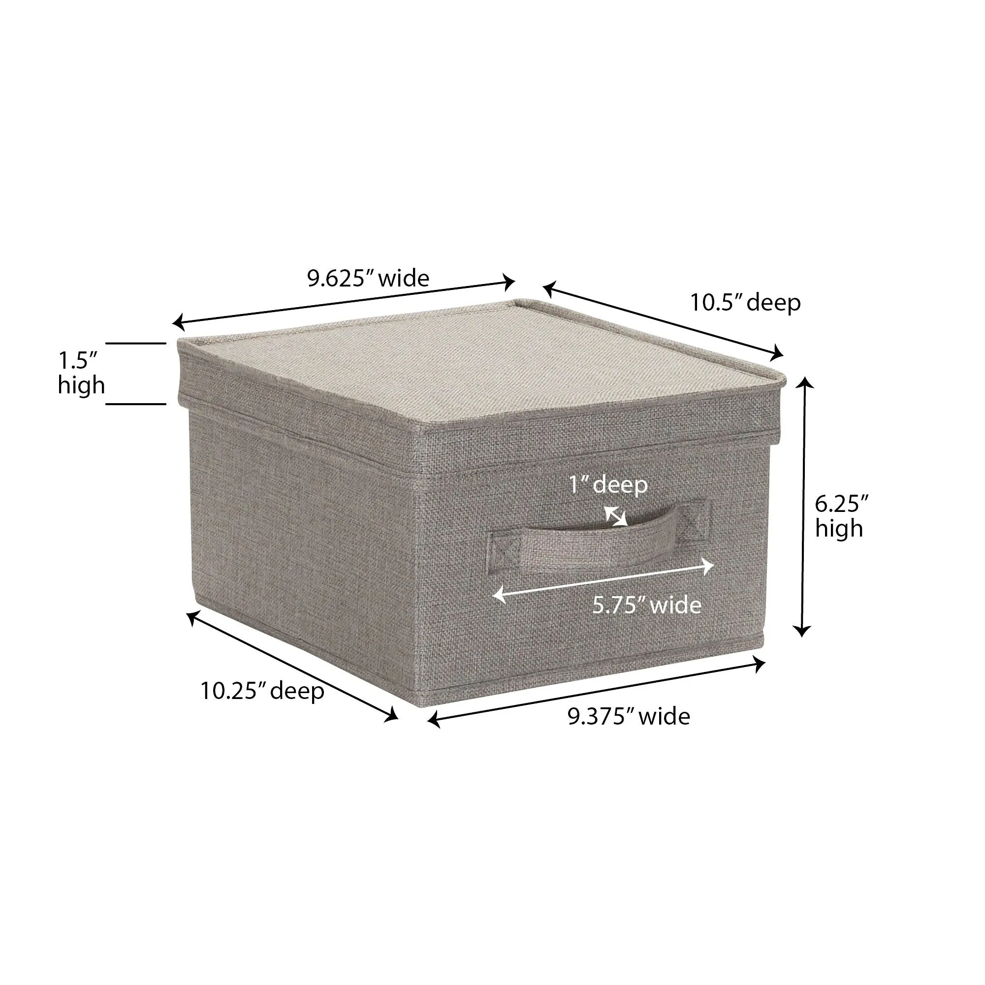 Household Essentials Canvas Storage Bins with Removable Lids (Set of 2)