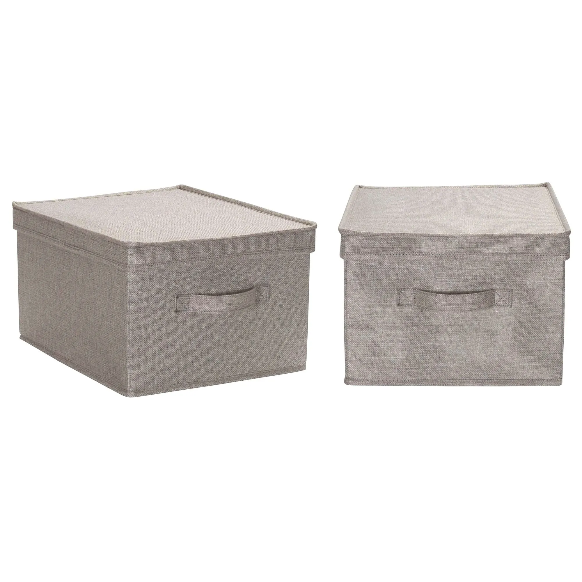 Household Essentials Canvas Storage Bins with Removable Lids (Set of 2)