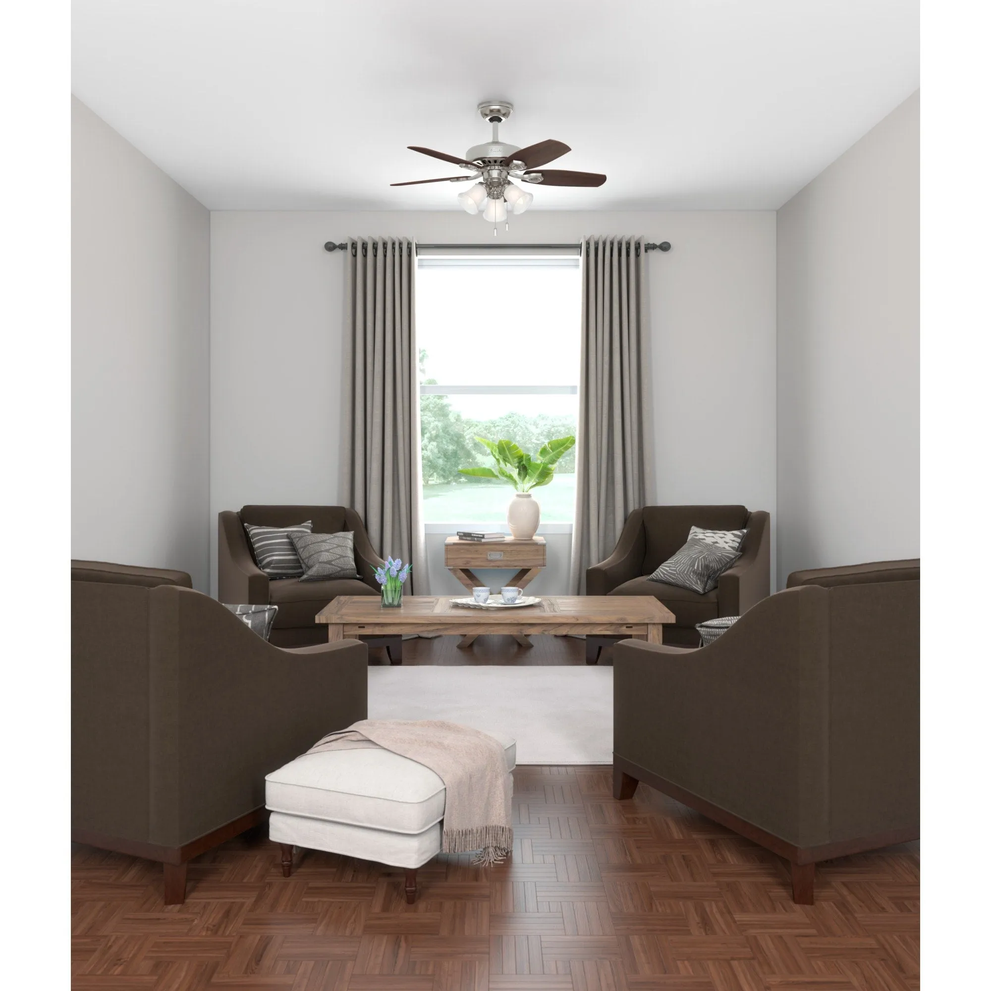 Hunter 42 Builder Ceiling Fan with LED Light Kit and Pull Chain