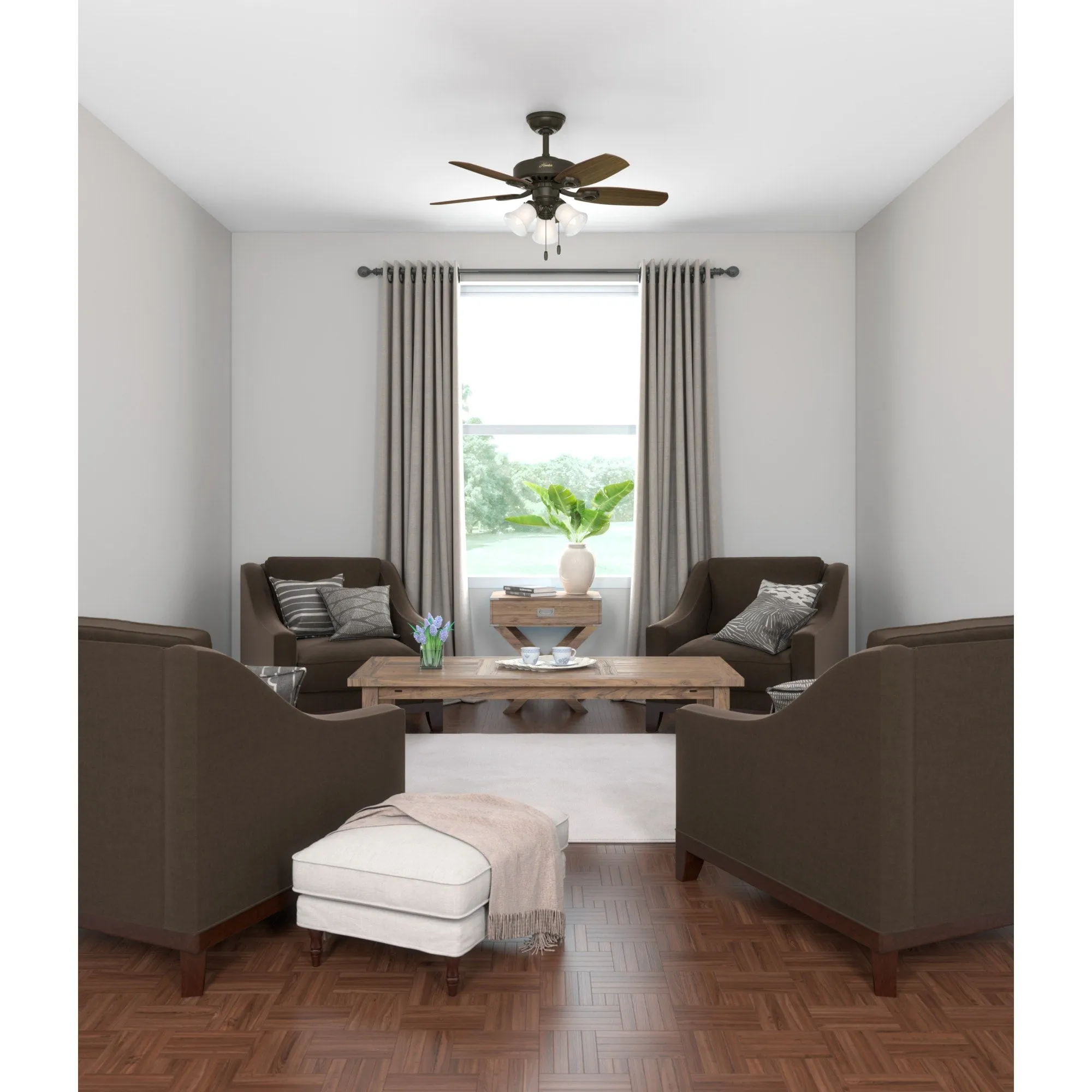 Hunter 42 Builder Ceiling Fan with LED Light Kit and Pull Chain