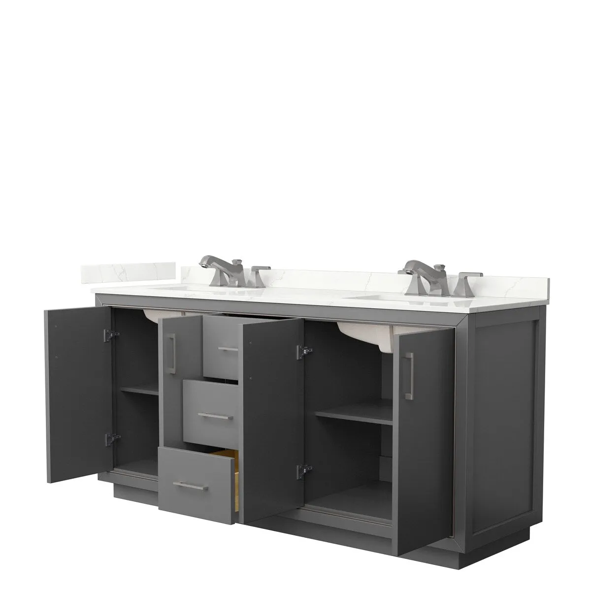 Icon 72-inch Double Vanity. Quartz Top