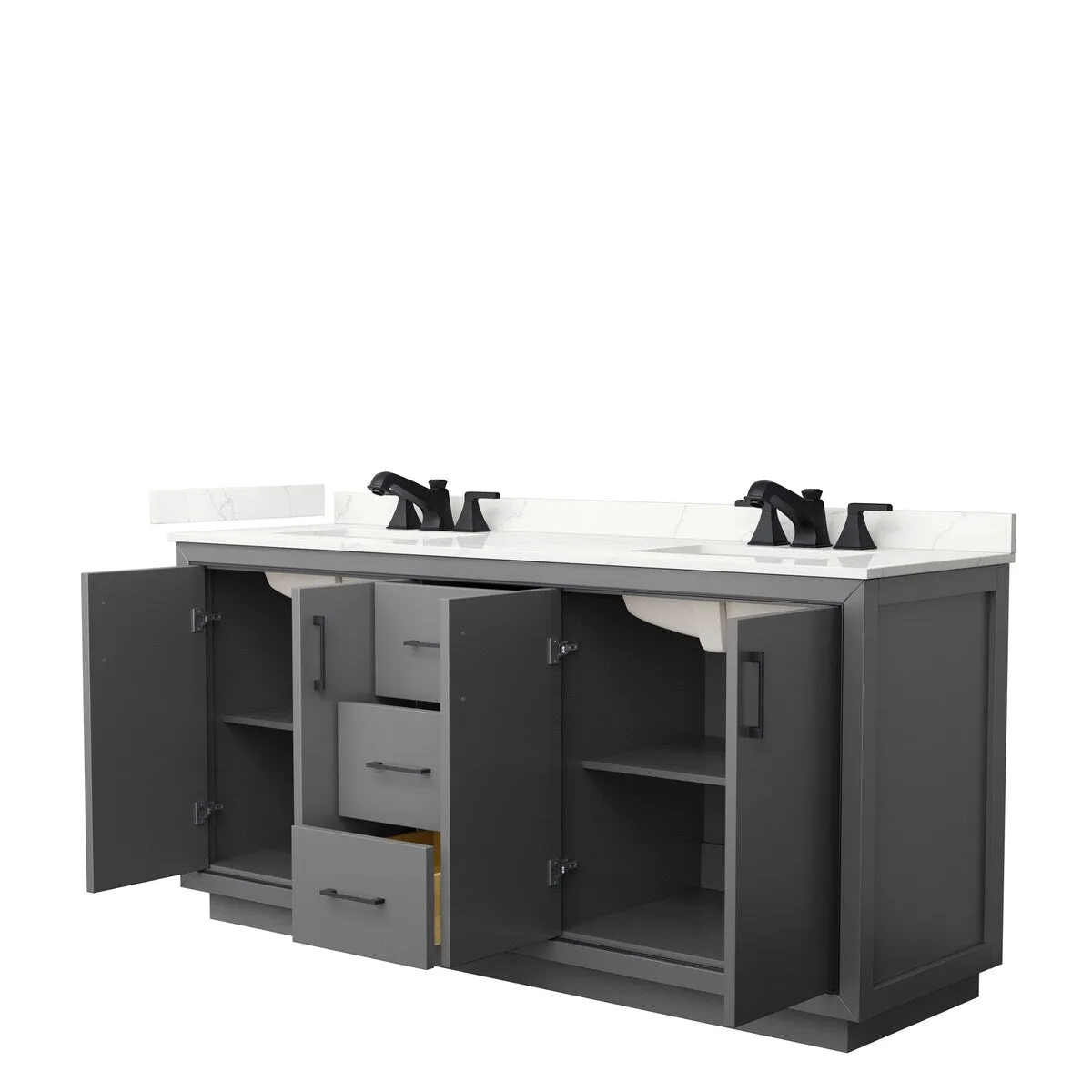 Icon 72-inch Double Vanity. Quartz Top