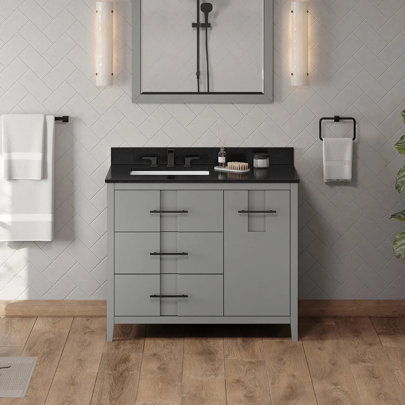 Jeffrey Alexander VKITKAT42R-GRANITE Katara 42 Free Standing Vanity
