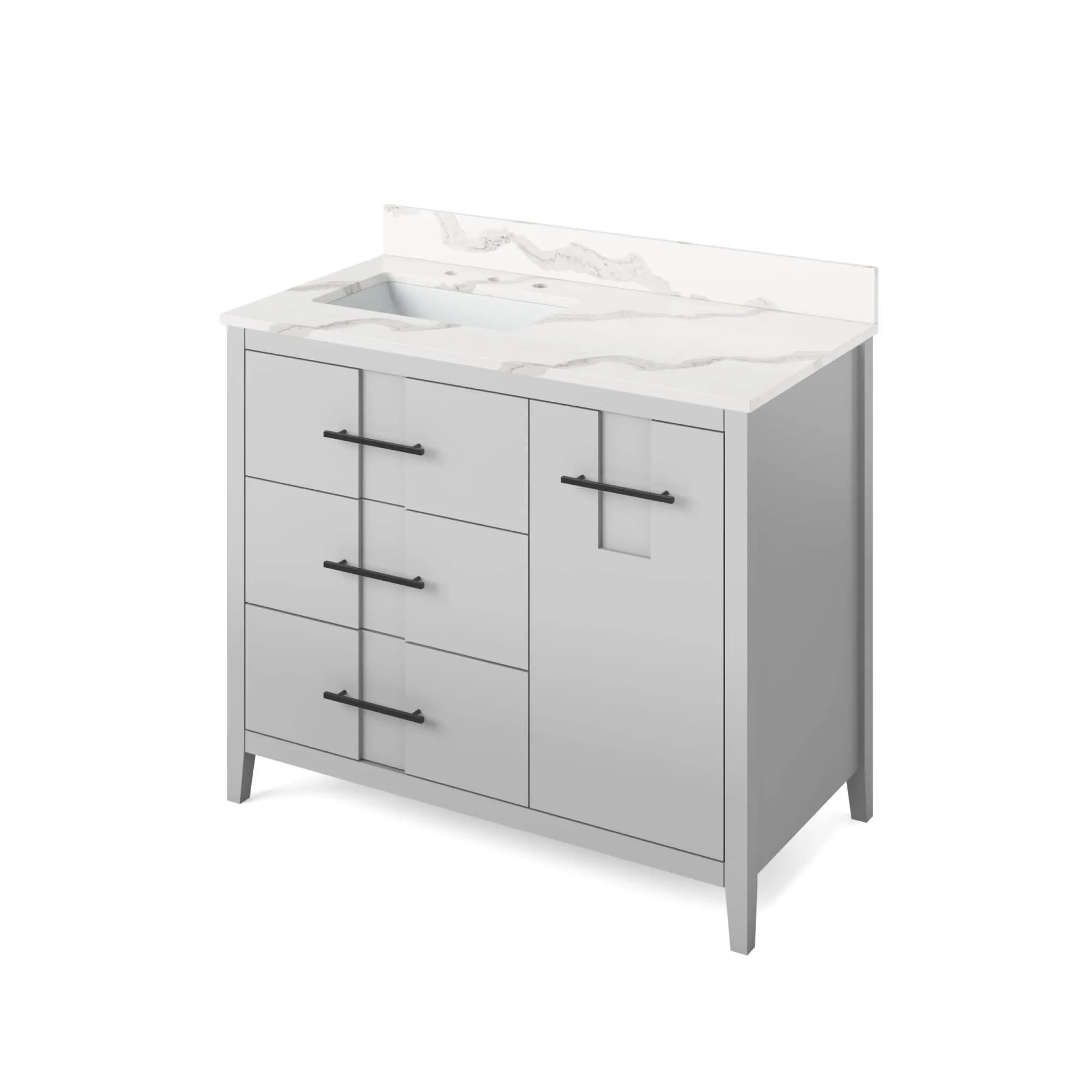 Jeffrey Alexander VKITKAT42R-QUARTZ Katara 42 Free Standing Vanity