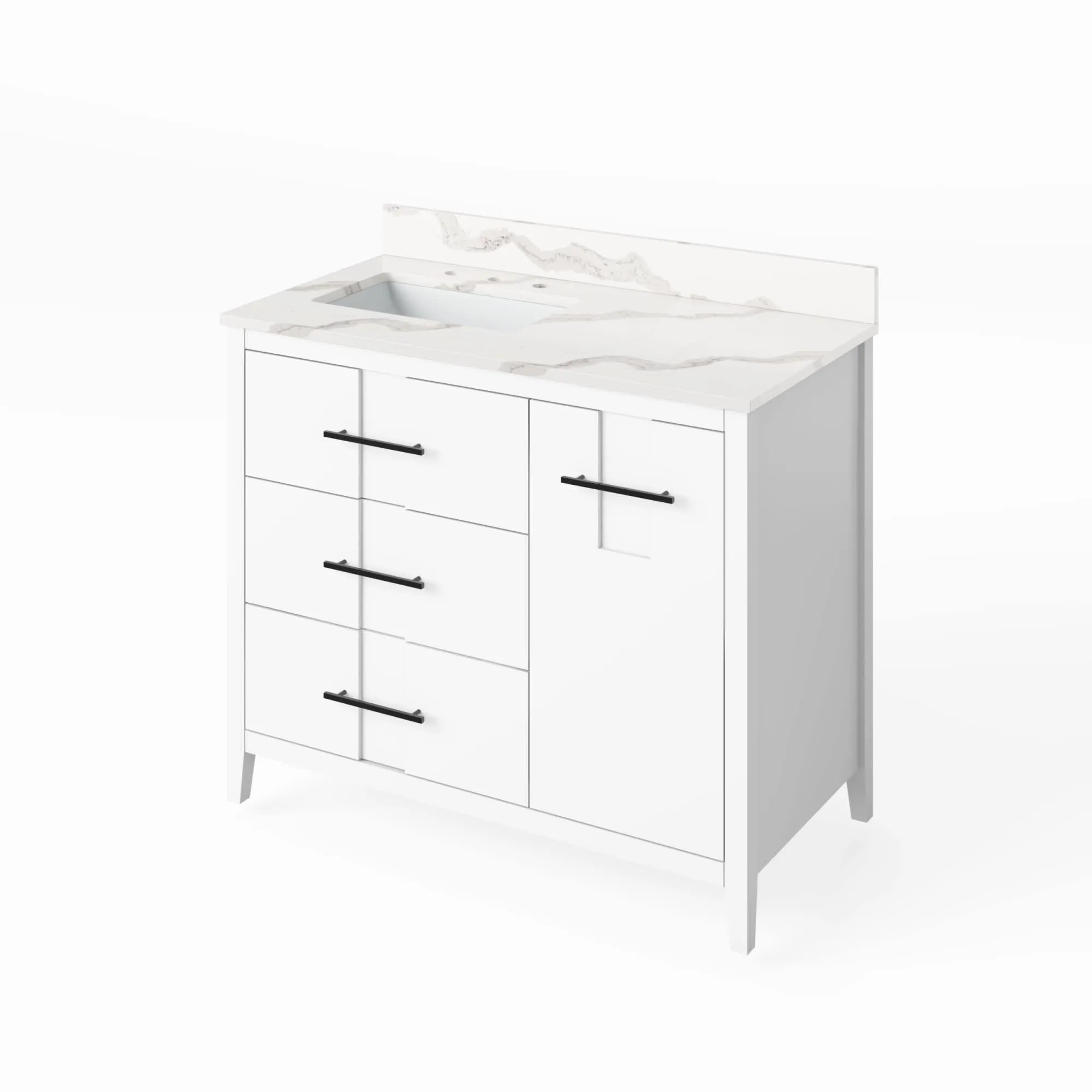 Jeffrey Alexander VKITKAT42R-QUARTZ Katara 42 Free Standing Vanity