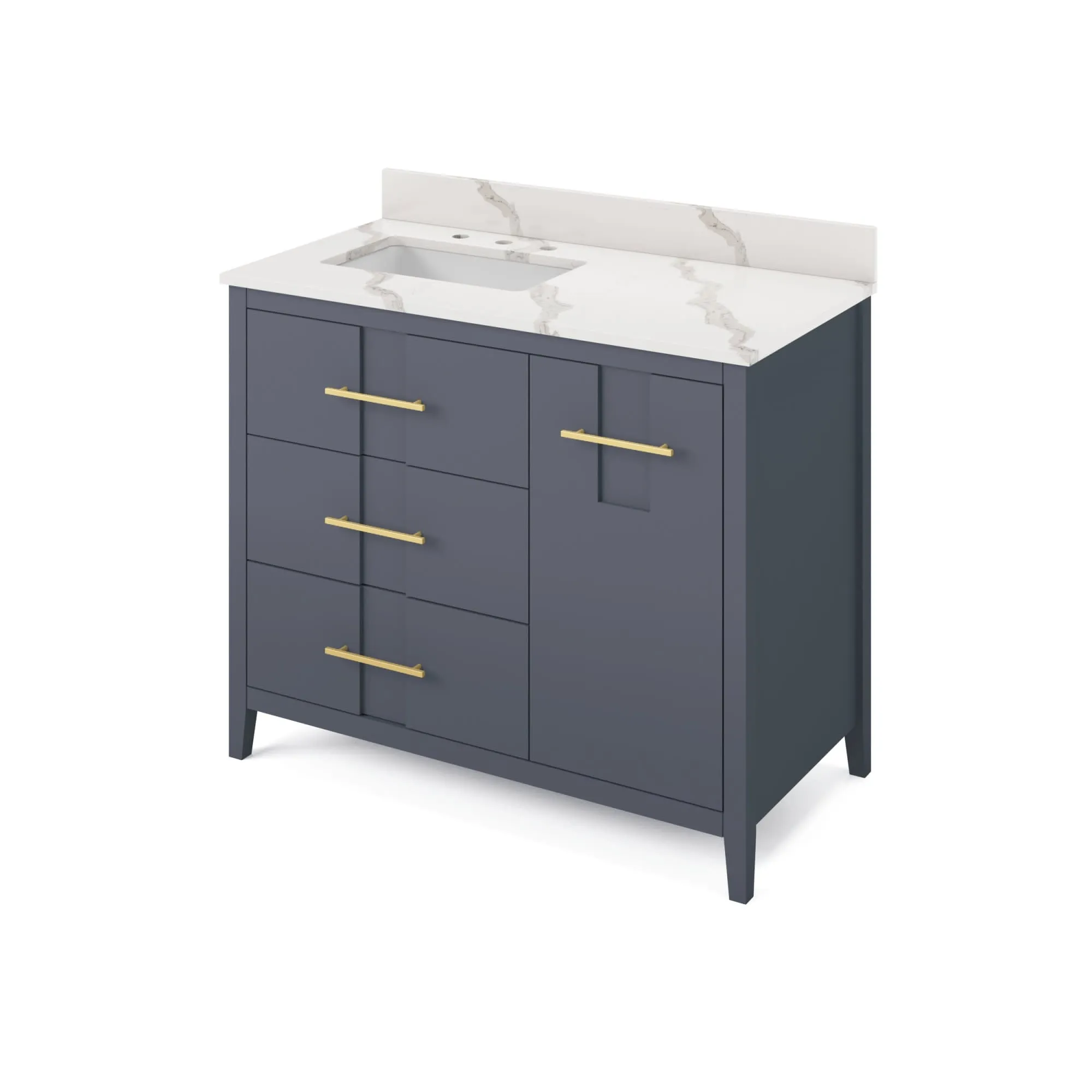Jeffrey Alexander VKITKAT42R-QUARTZ Katara 42 Free Standing Vanity