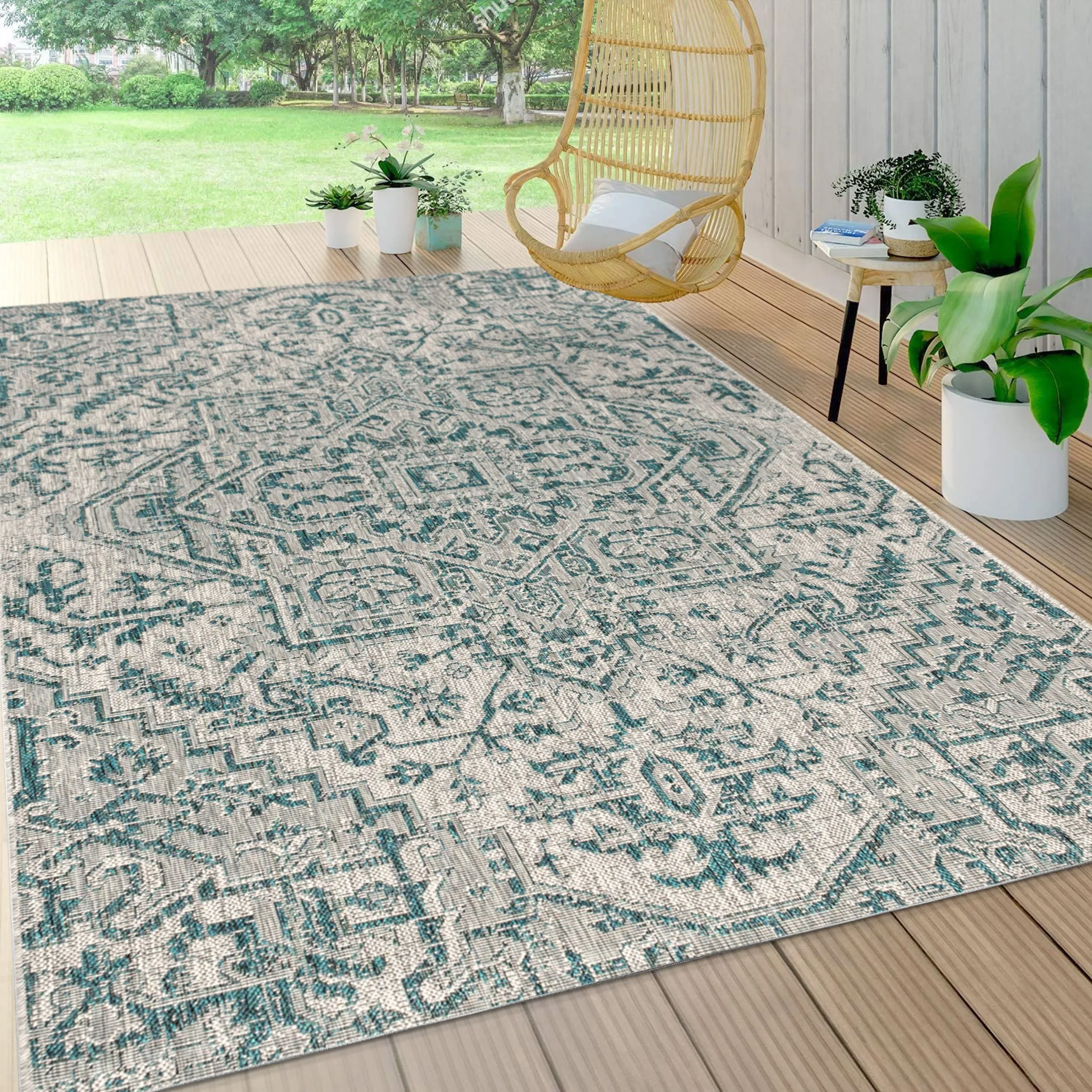 JONATHAN Y Charleston Medallion Indoor/Outdoor Area Rug