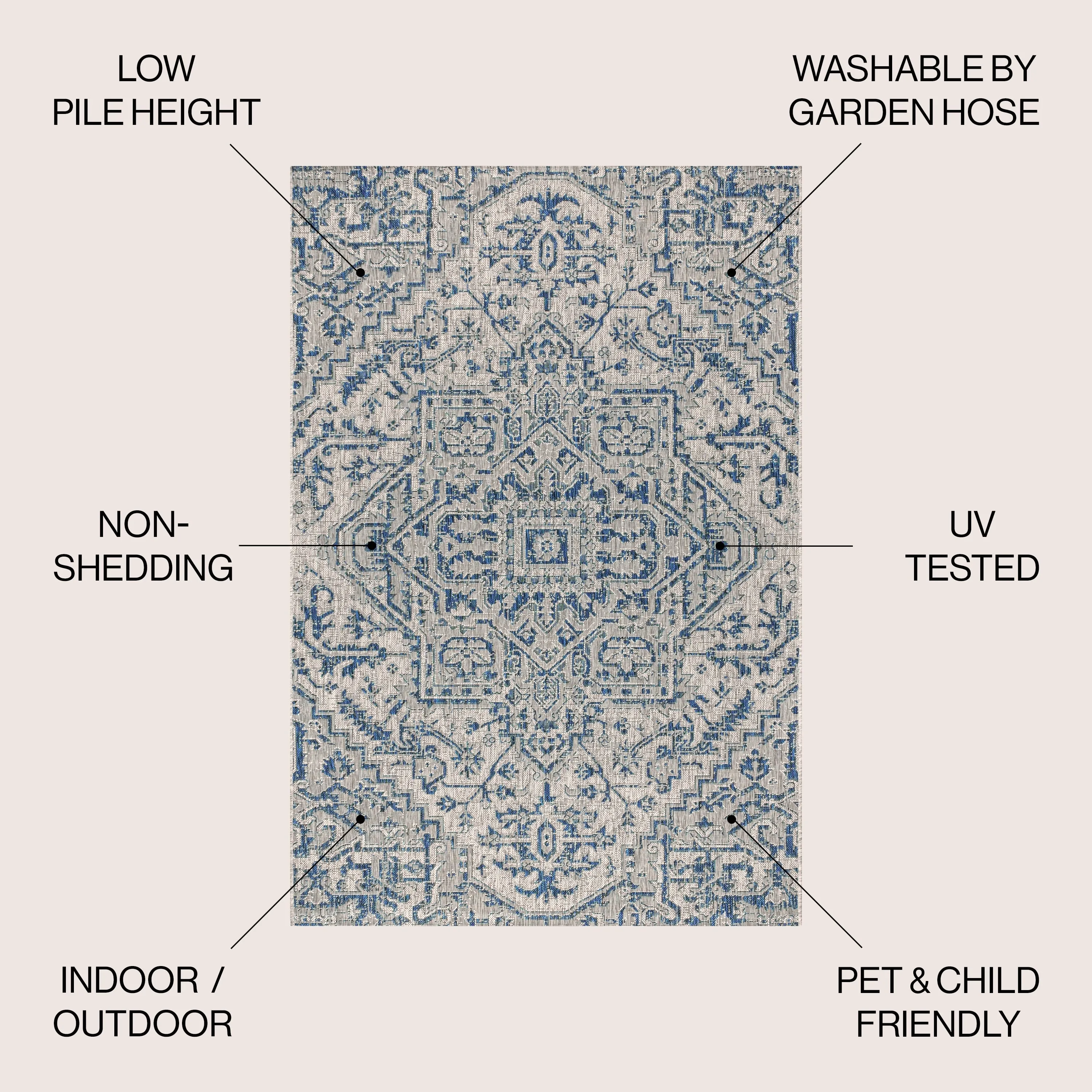 JONATHAN Y Charleston Medallion Indoor/Outdoor Area Rug