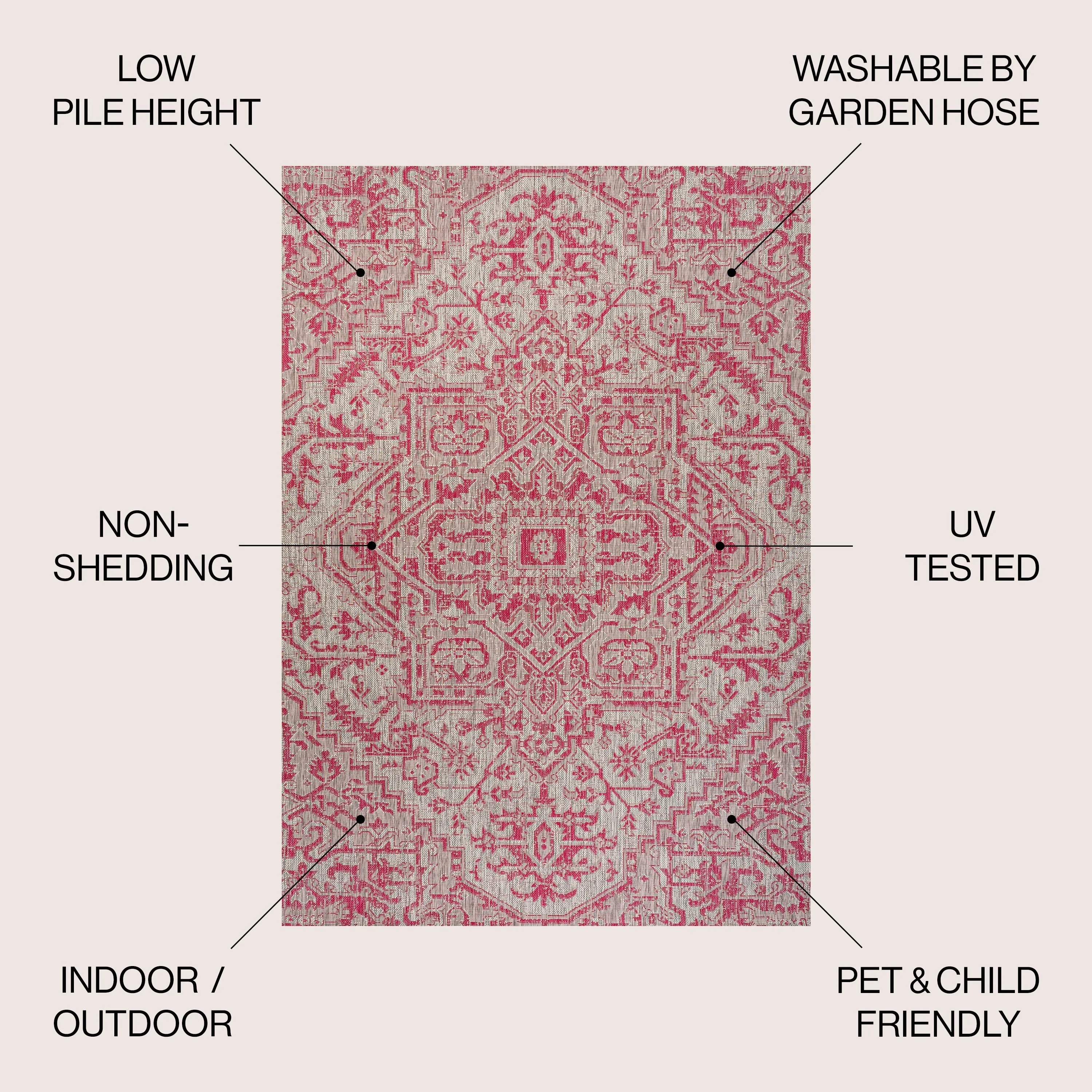 JONATHAN Y Charleston Medallion Indoor/Outdoor Area Rug
