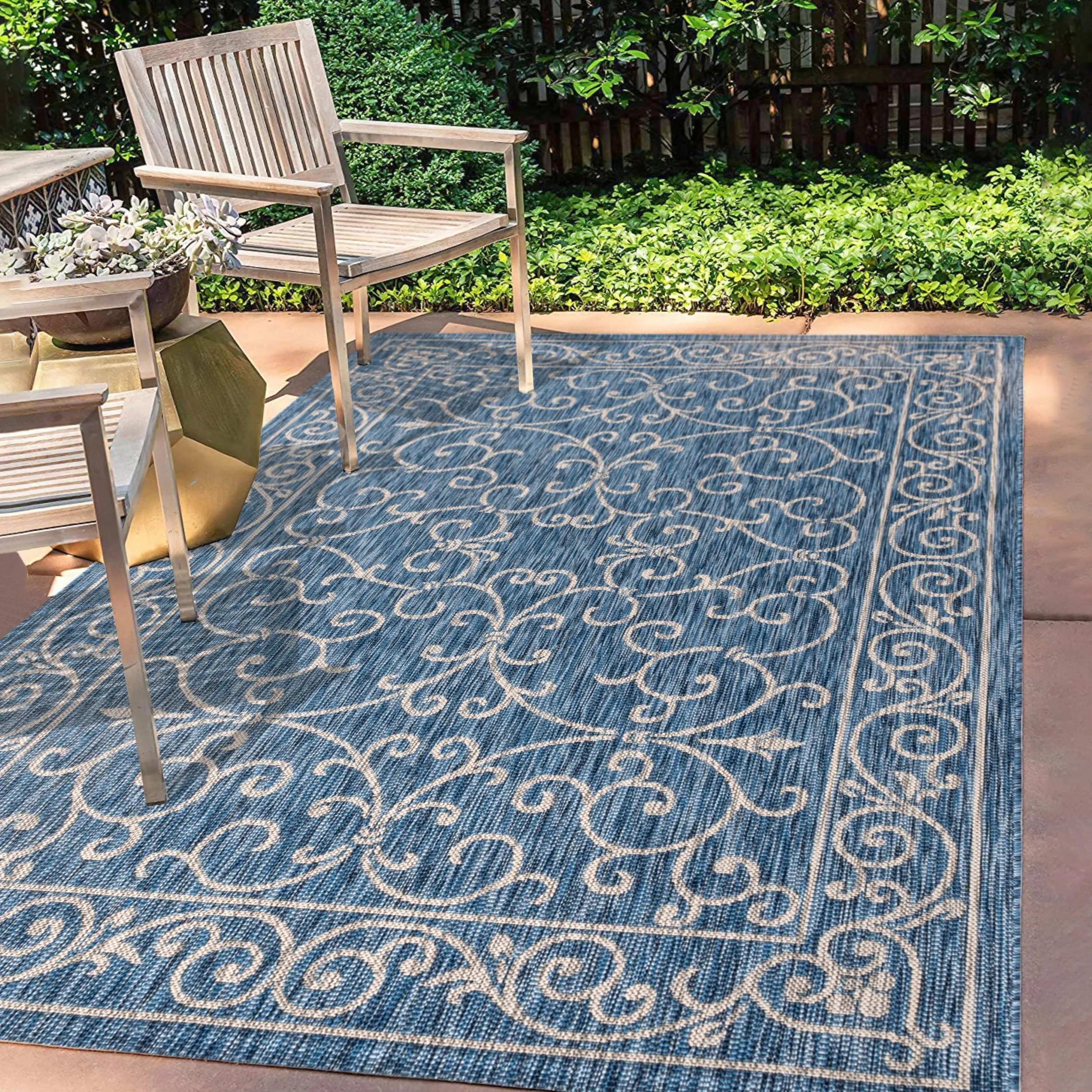 JONATHAN Y Filigree Textured Weave Indoor/Outdoor Area Rug