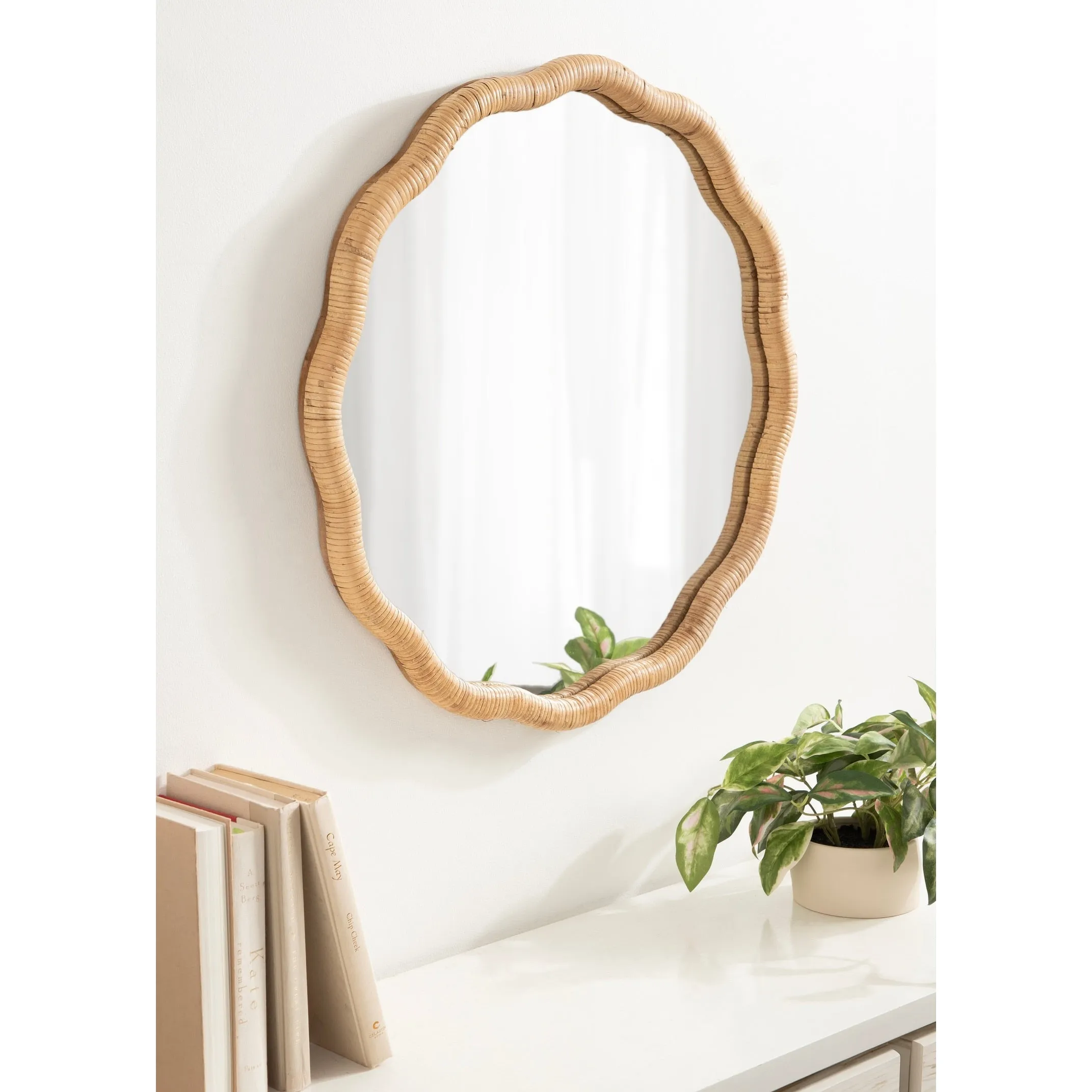 Kate and Laurel Rahfy Scallop Framed Wall Mirror - 26x26