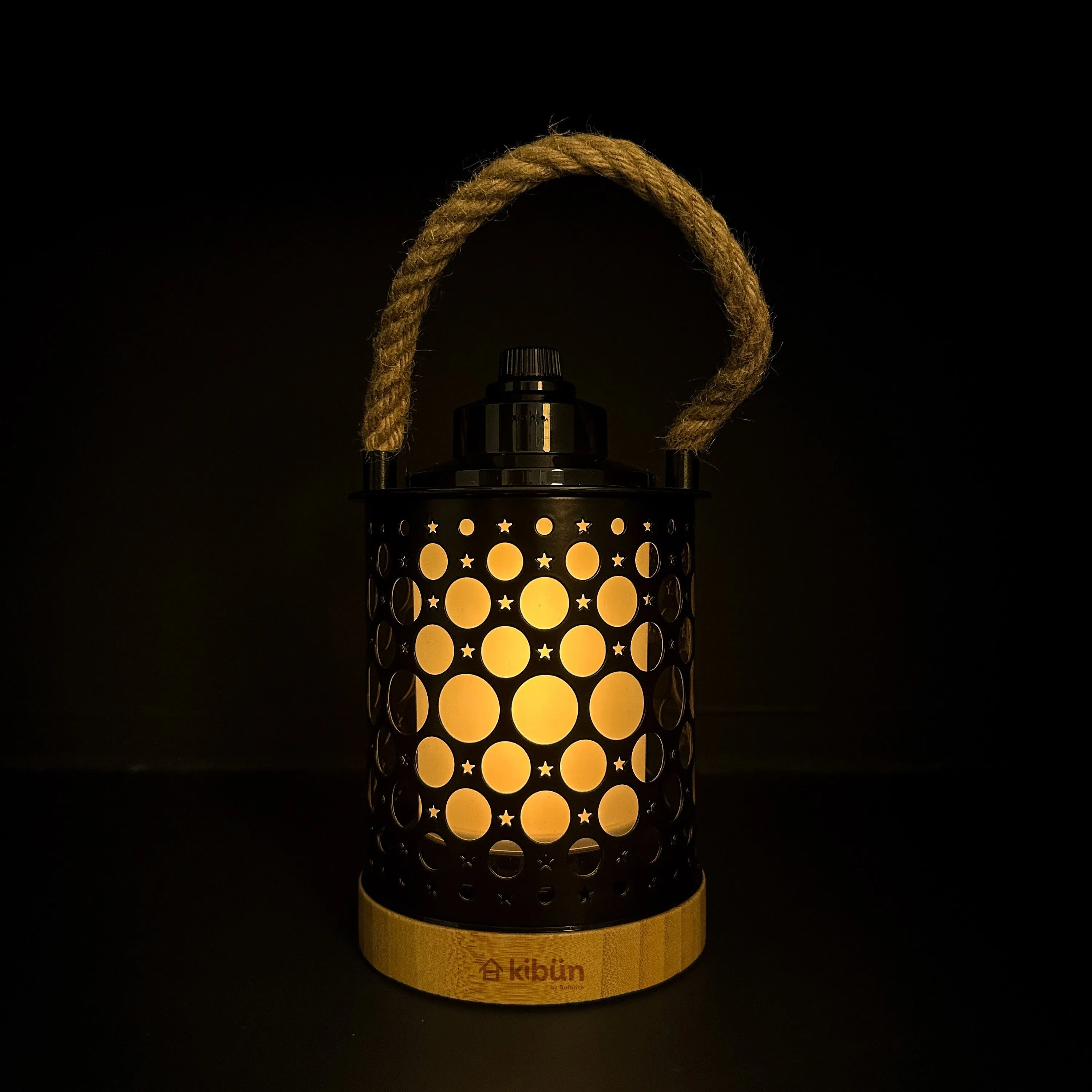 Kibun by Bulbrite Stargaze Cordless LED Outdoor Table Lamp with Dimmer. 3-Level Brightness with Dual Power Source