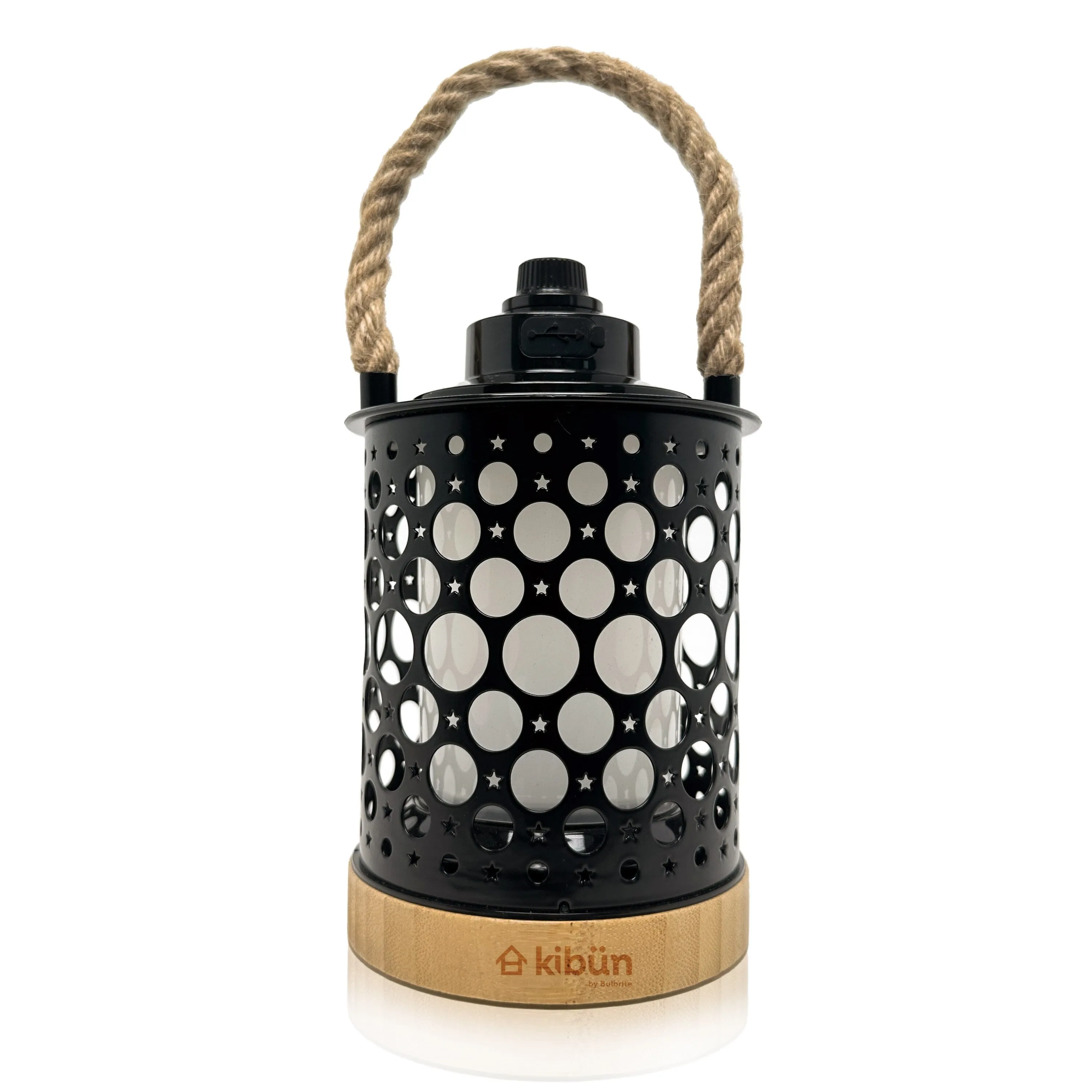Kibun by Bulbrite Stargaze Cordless LED Outdoor Table Lamp with Dimmer. 3-Level Brightness with Dual Power Source