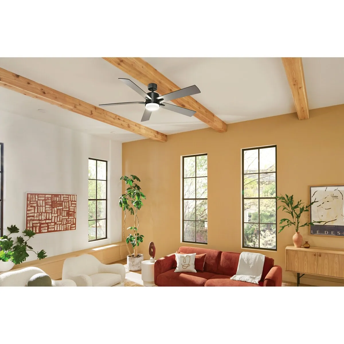 Kichler 330060 Lucian 60 5 Blade Indoor LED Ceiling Fan with Wall