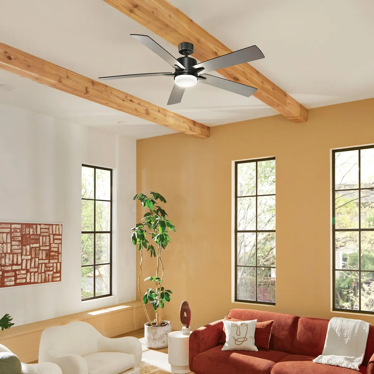 Kichler 330060 Lucian 60 5 Blade Indoor LED Ceiling Fan with Wall