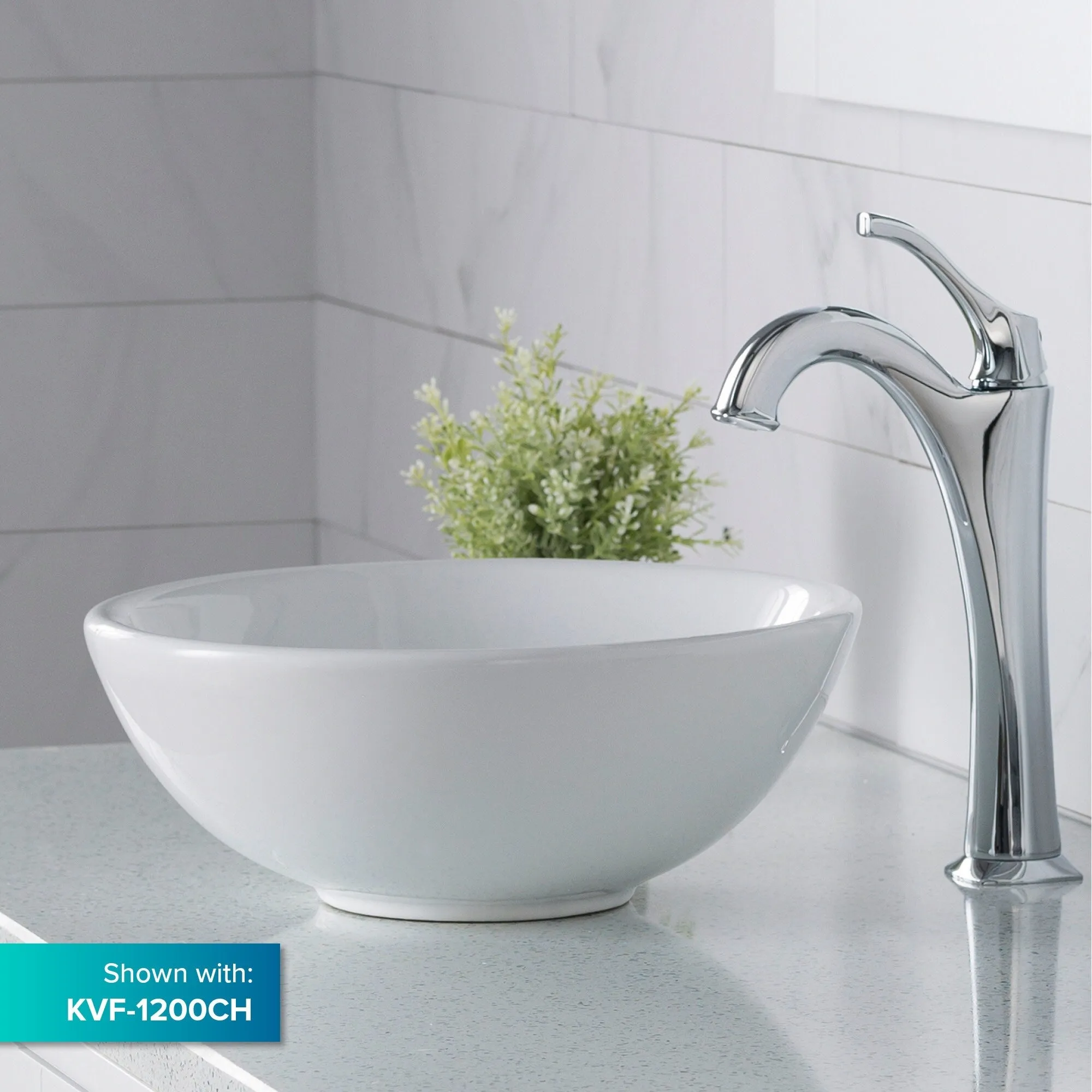Kraus Elavo 13-27/40 Vitreous China Vessel Bathroom Sink