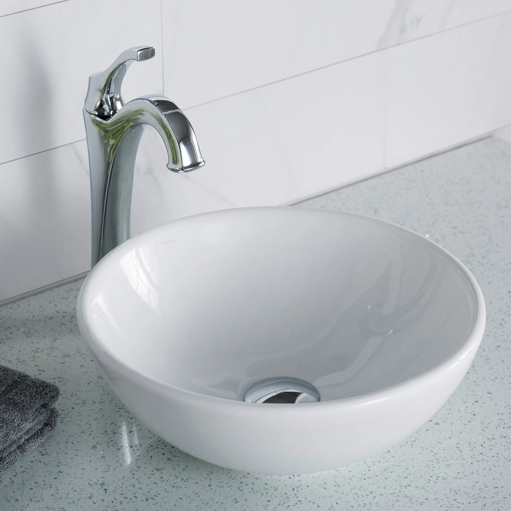 Kraus Elavo 13-27/40 Vitreous China Vessel Bathroom Sink