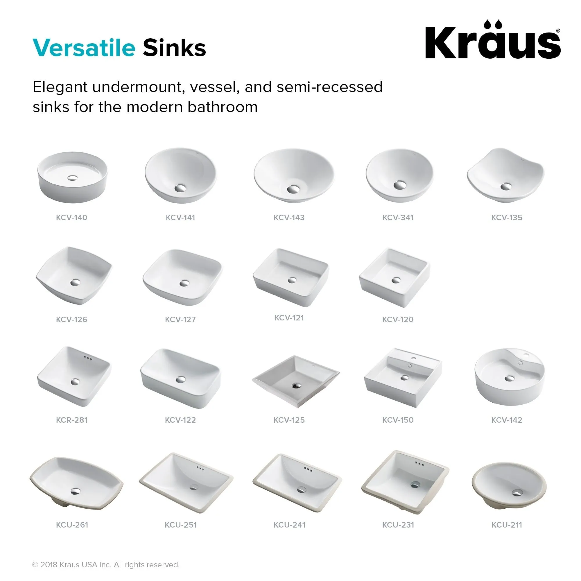 Kraus Elavo 13-27/40 Vitreous China Vessel Bathroom Sink
