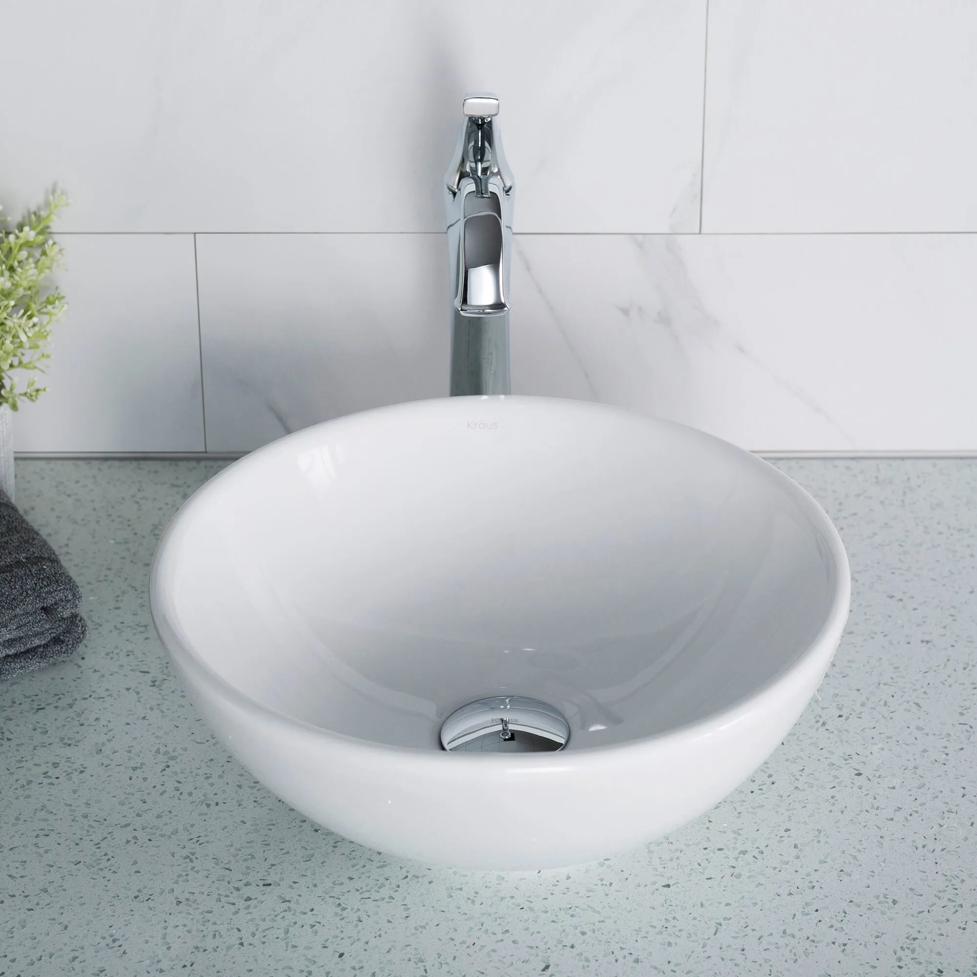 Kraus Elavo 13-27/40 Vitreous China Vessel Bathroom Sink