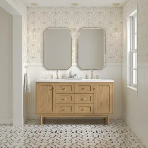 Laurent 60 Double Vanity. Light Natural Oak - 60D