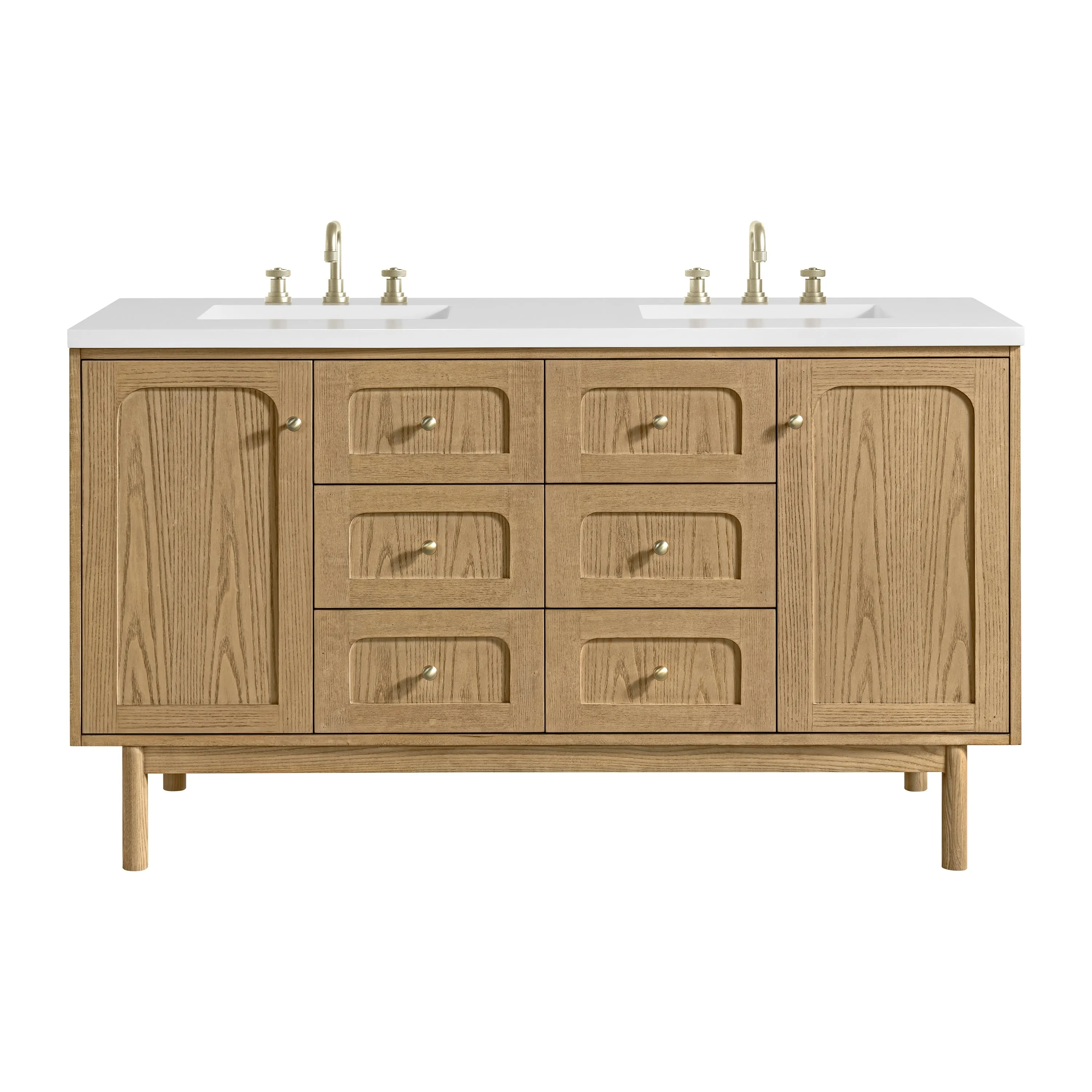 Laurent 60 Double Vanity. Light Natural Oak - 60D