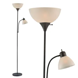 LIGHTACCENTS Floor Lamp with White Plastic Shades. Adjustable Standing Lamp. Reading Light. Head Lamp. Ideal Floor Lamps